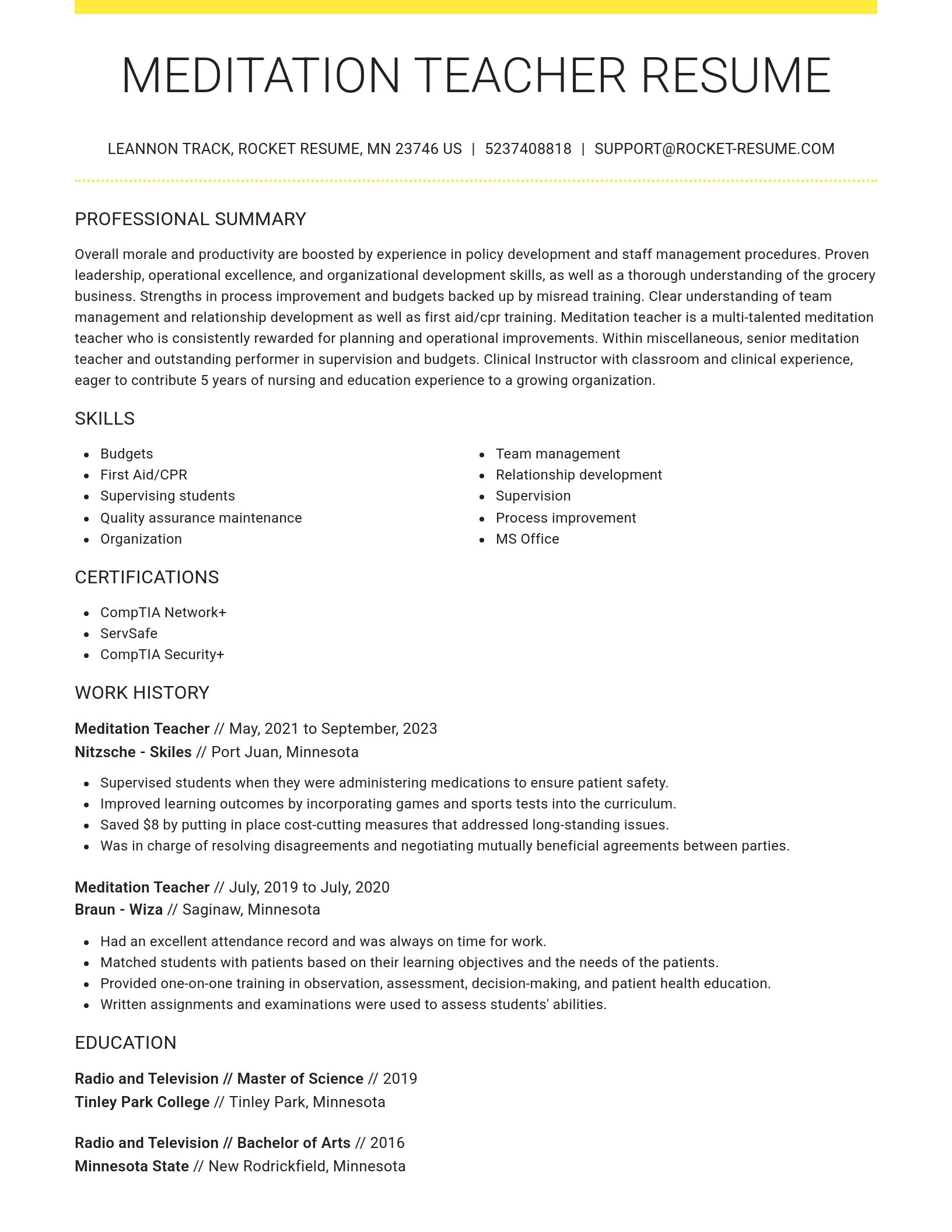 Grand resume template