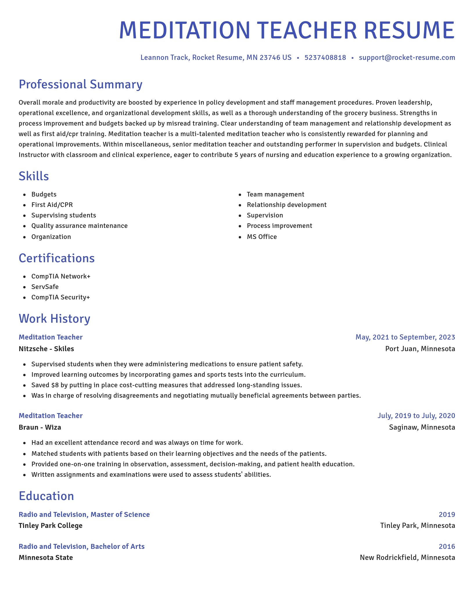 Novel resume template