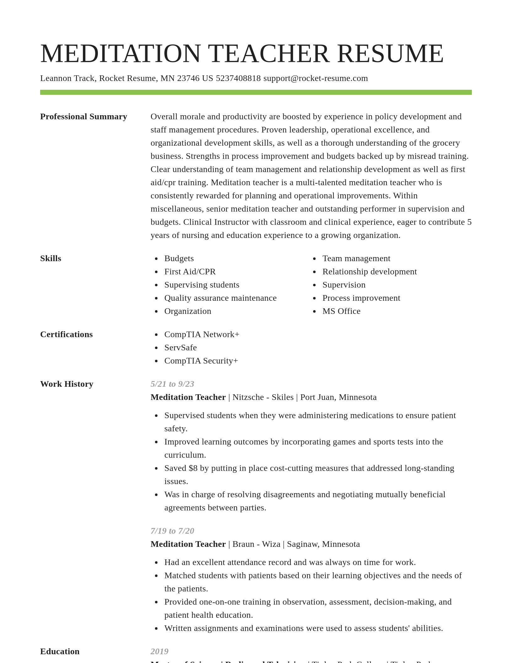 Smart resume template