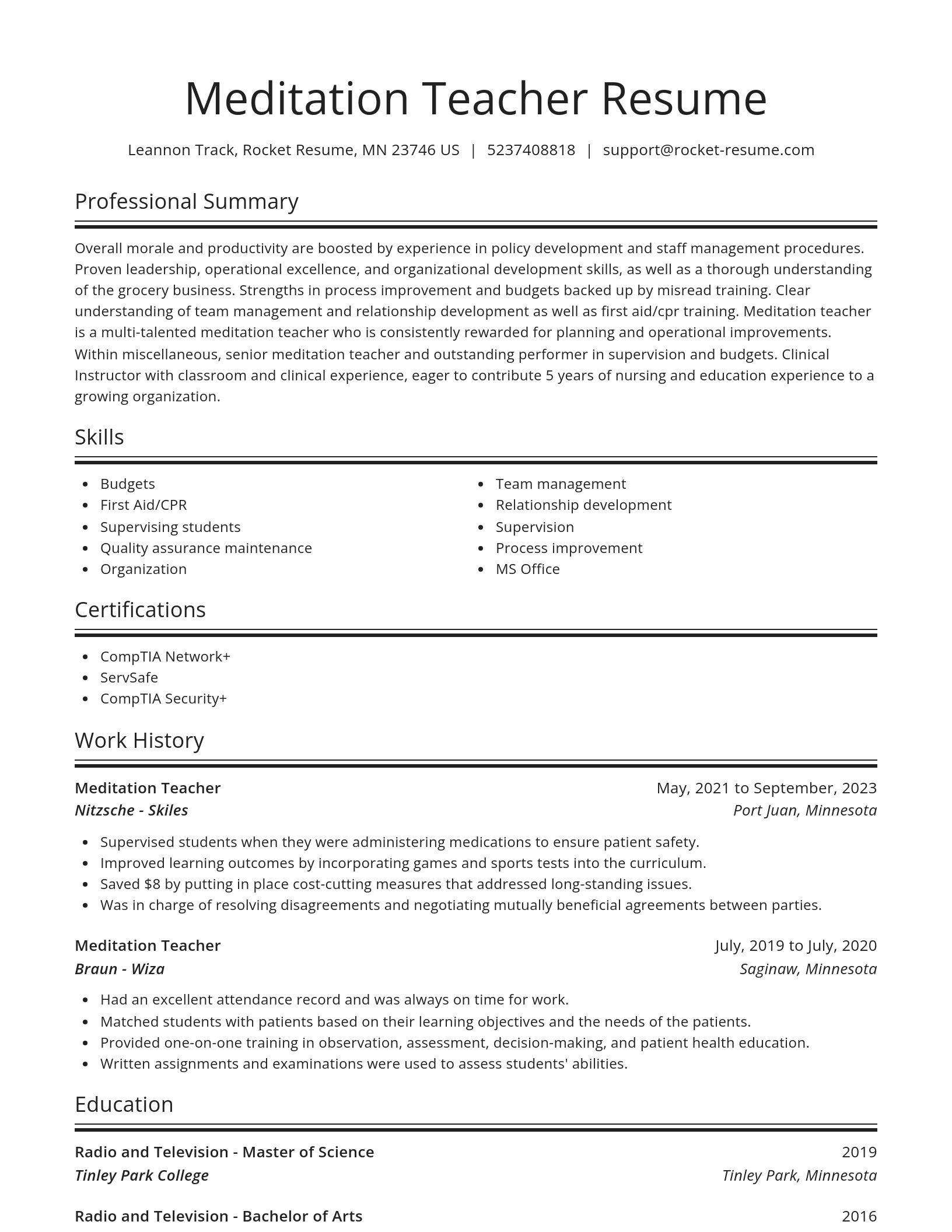 Spotlight resume template