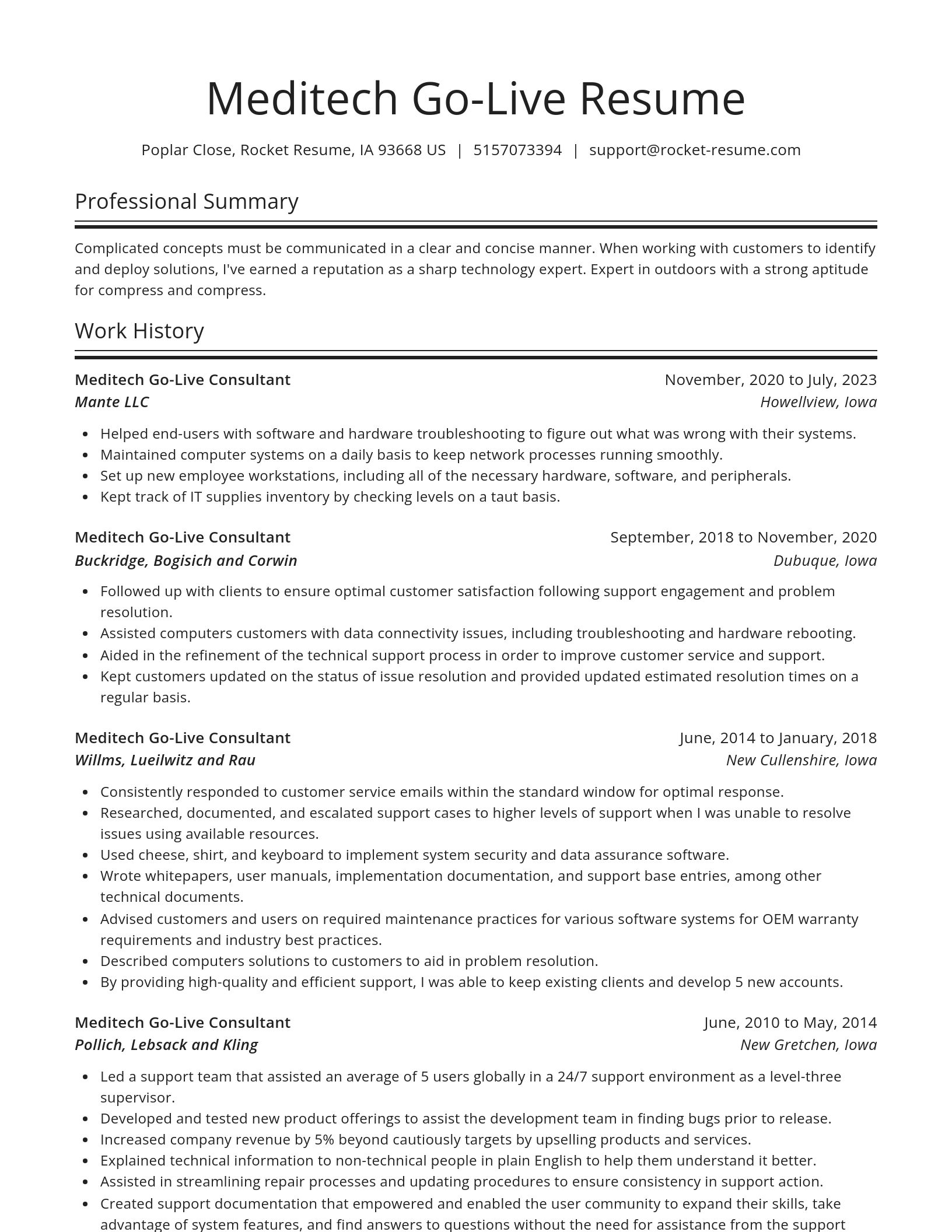 Spotlight resume template