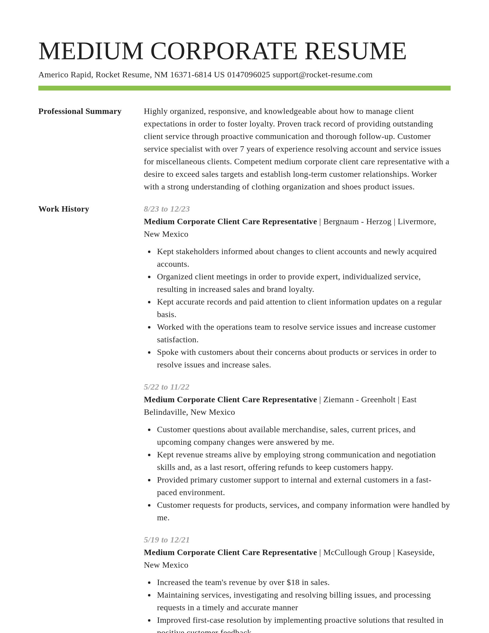 Smart resume template
