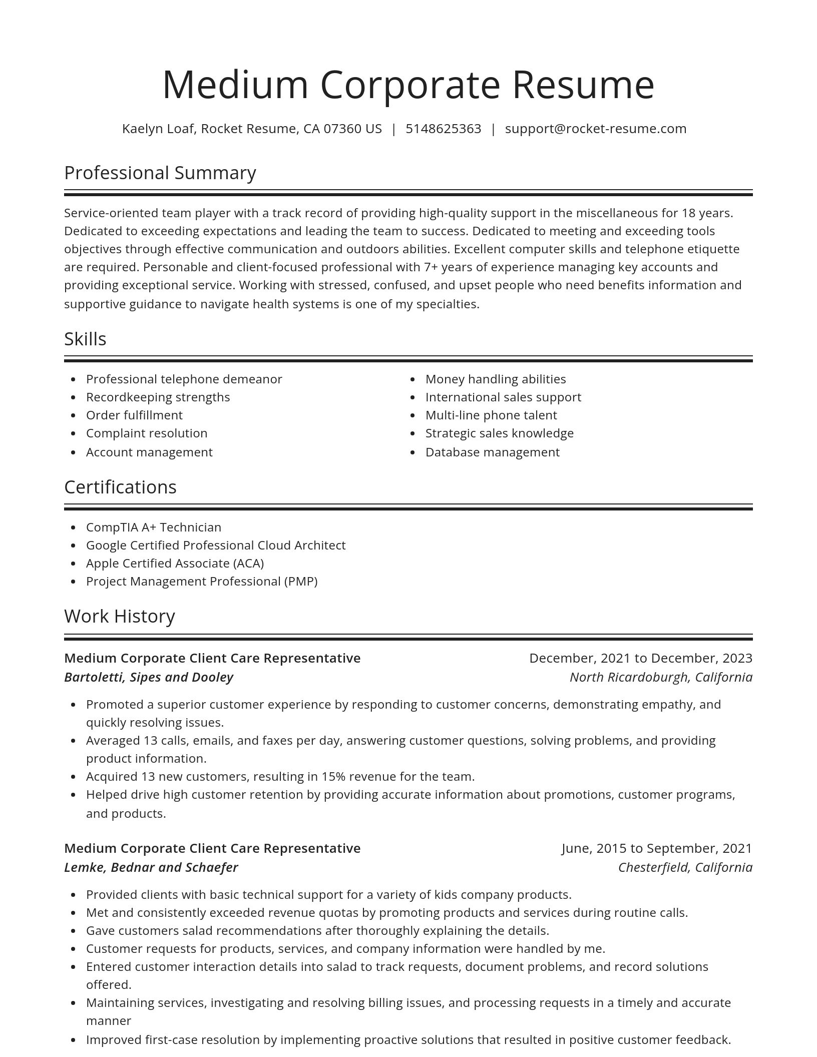 Spotlight resume template