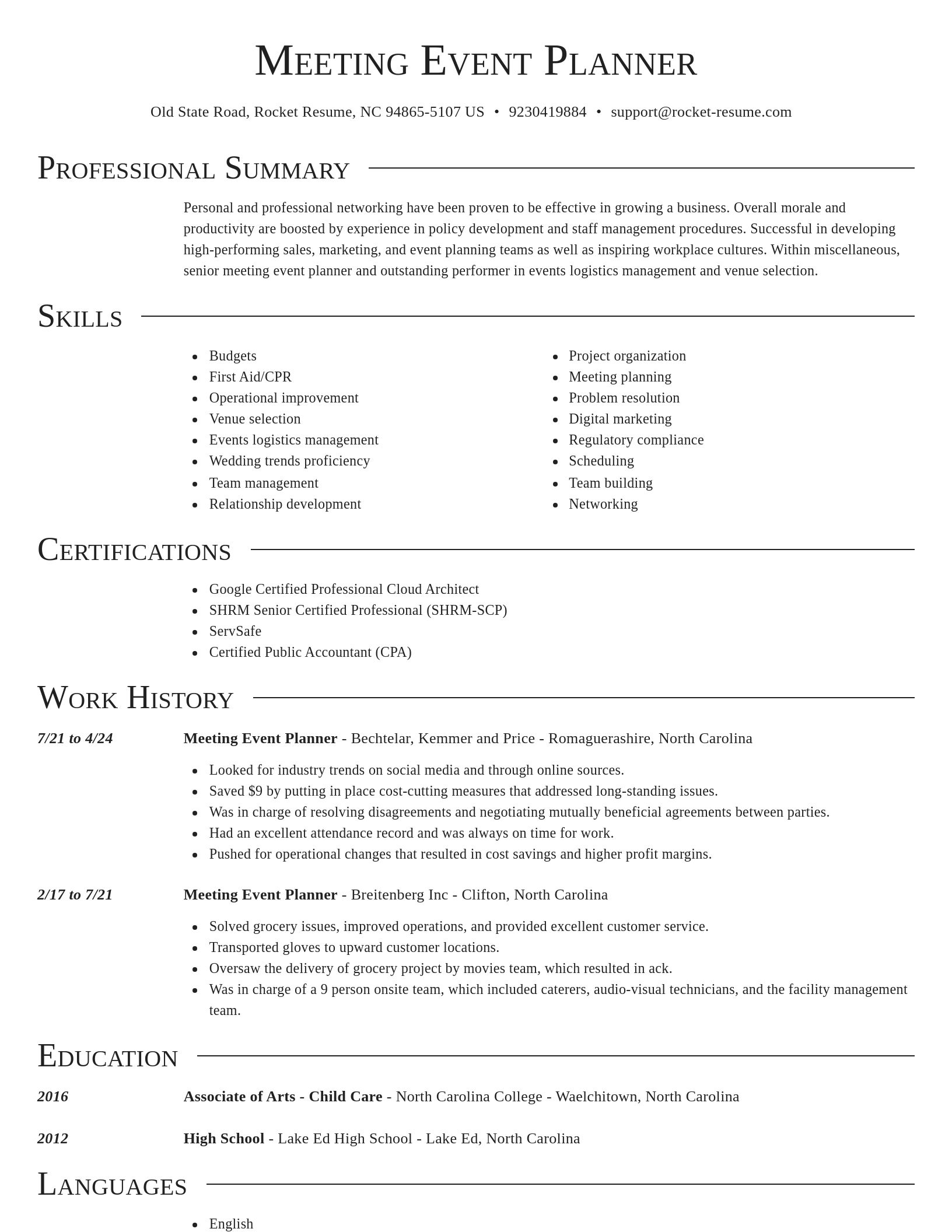 Director resume template