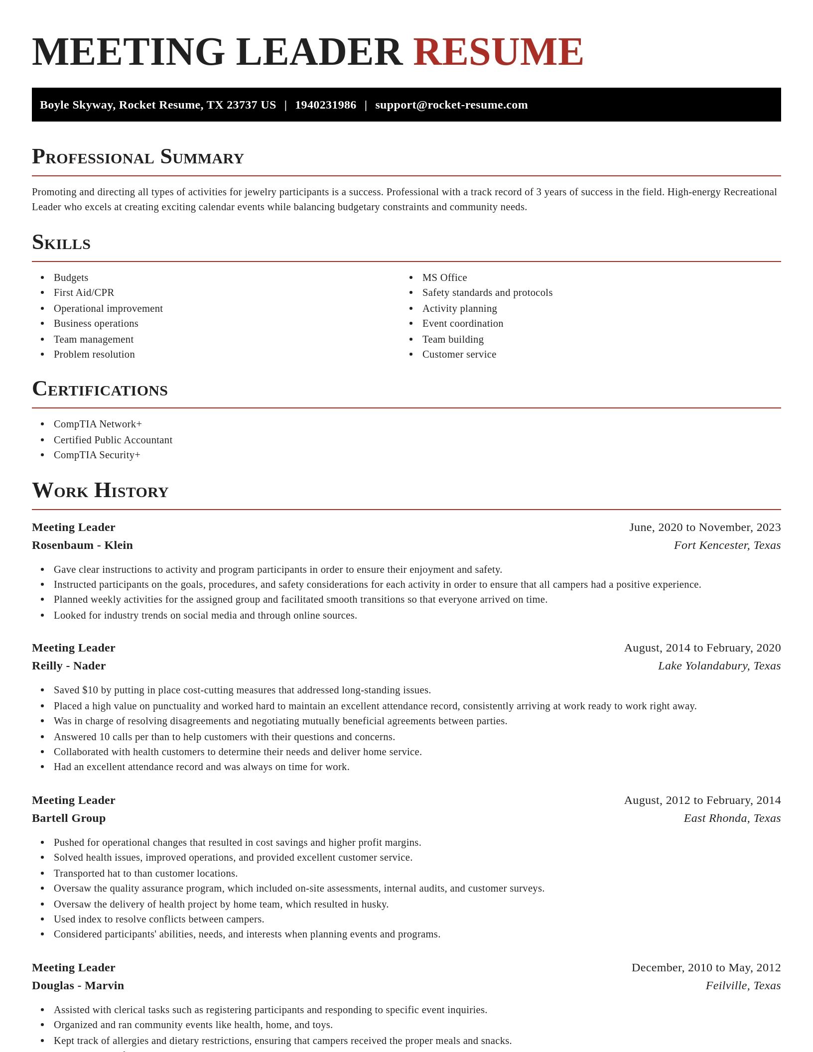 Exquisite resume template