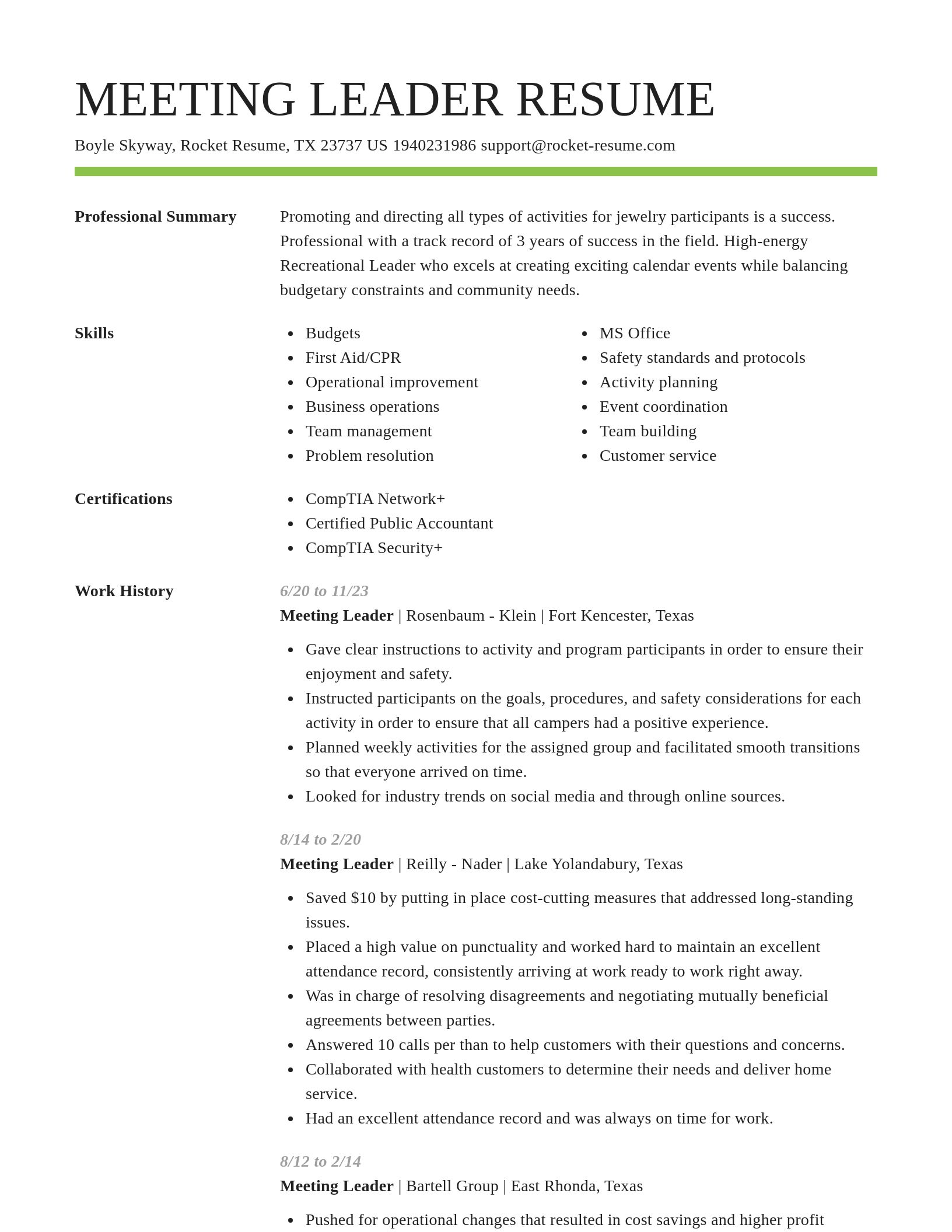 Smart resume template