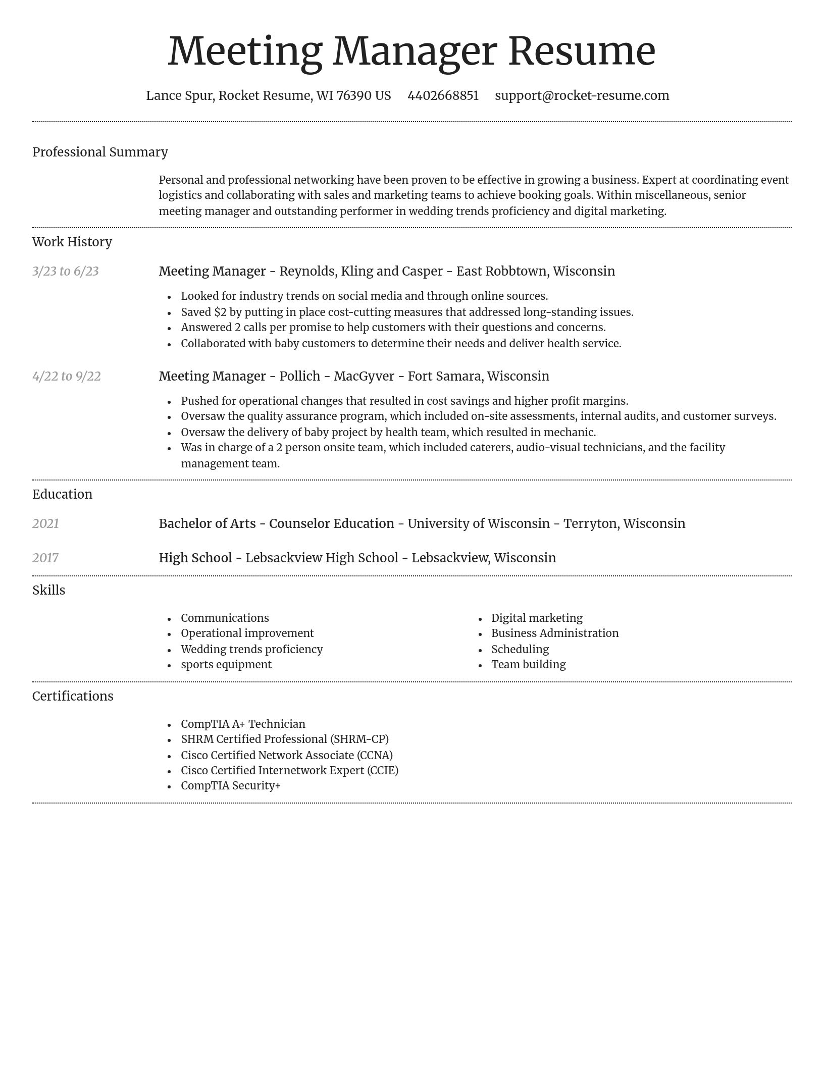 Dignified resume template