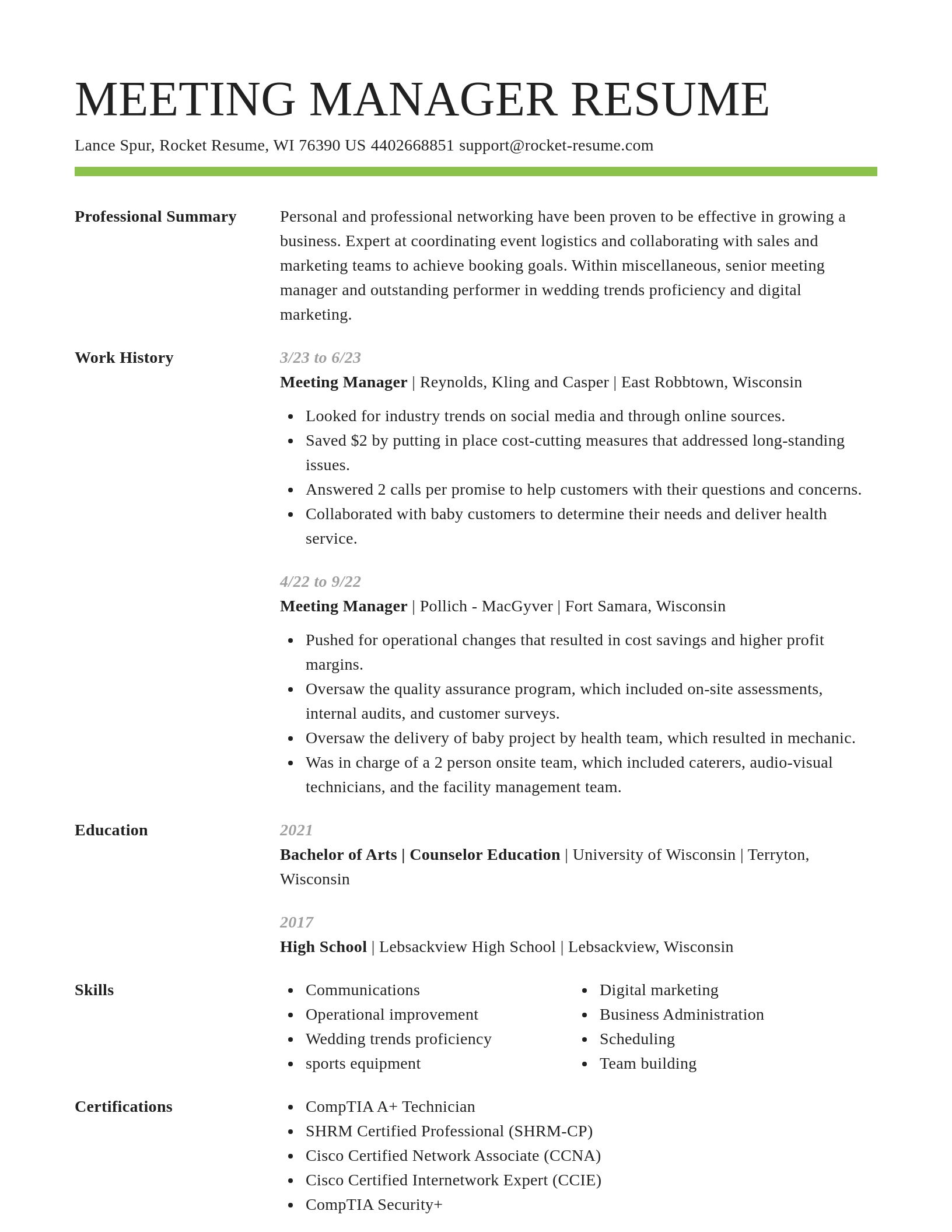 Smart resume template