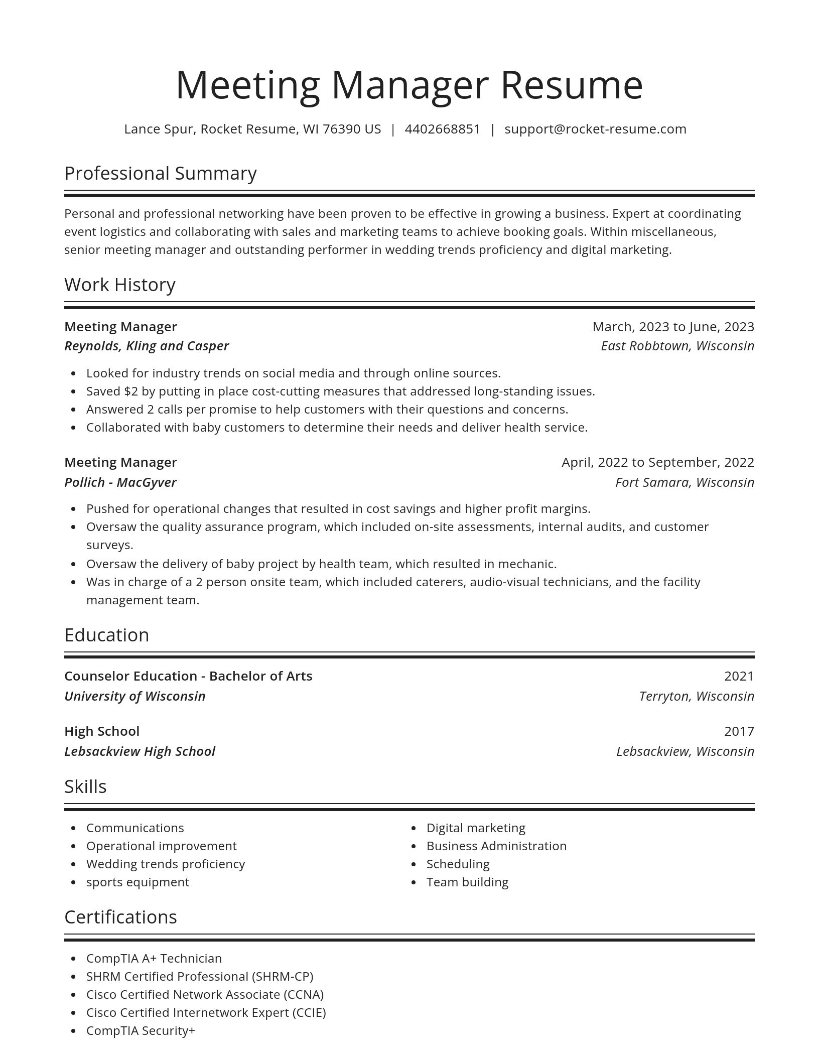 Spotlight resume template