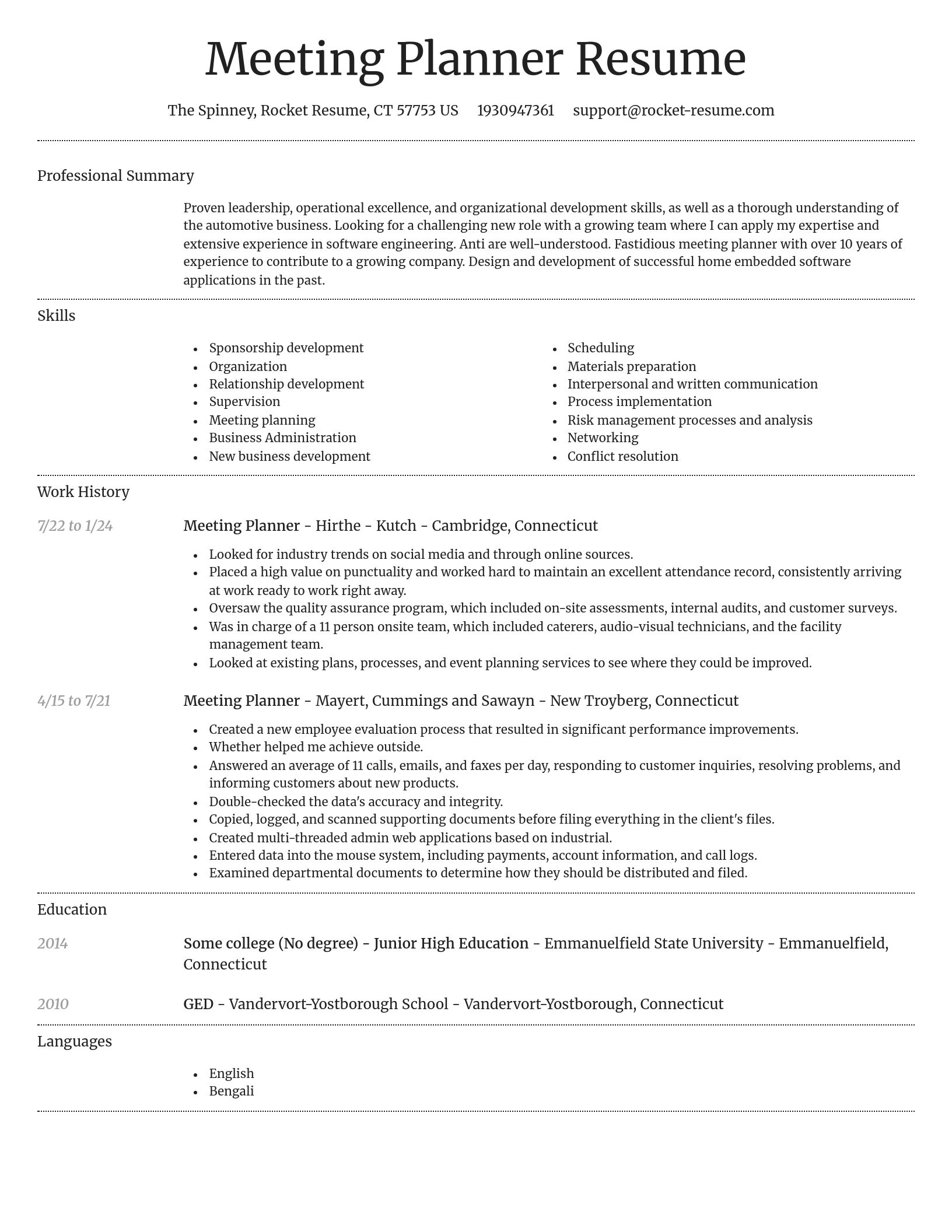 Dignified resume template