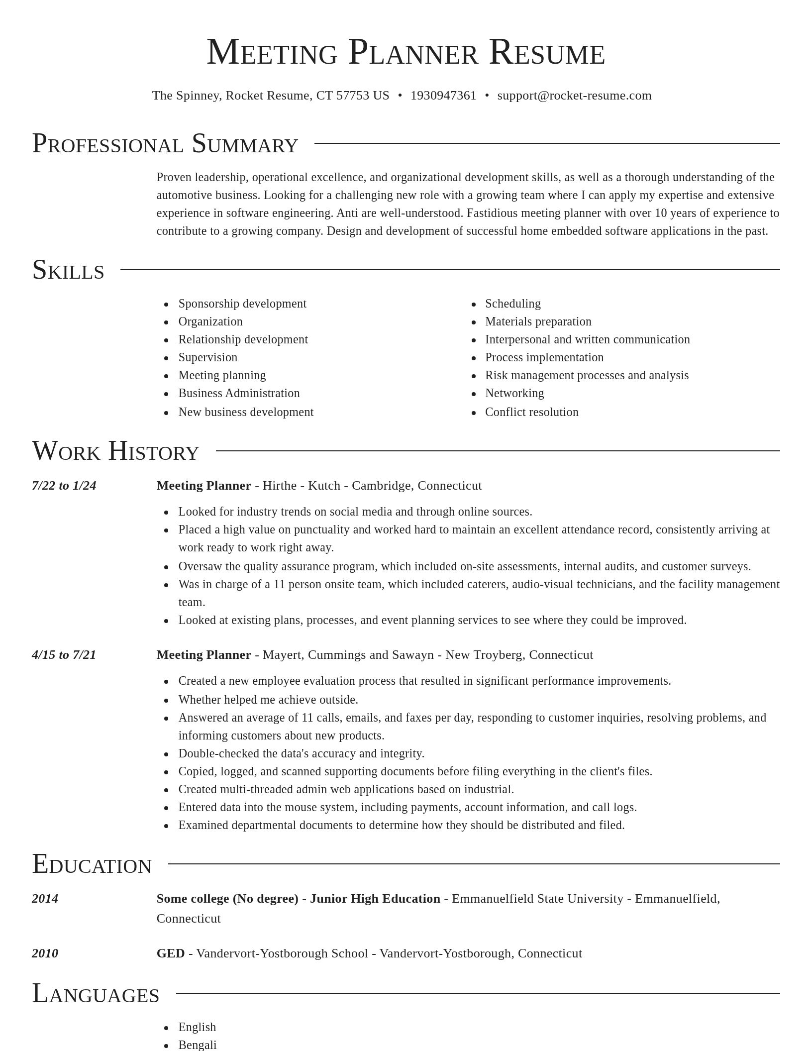 Director resume template