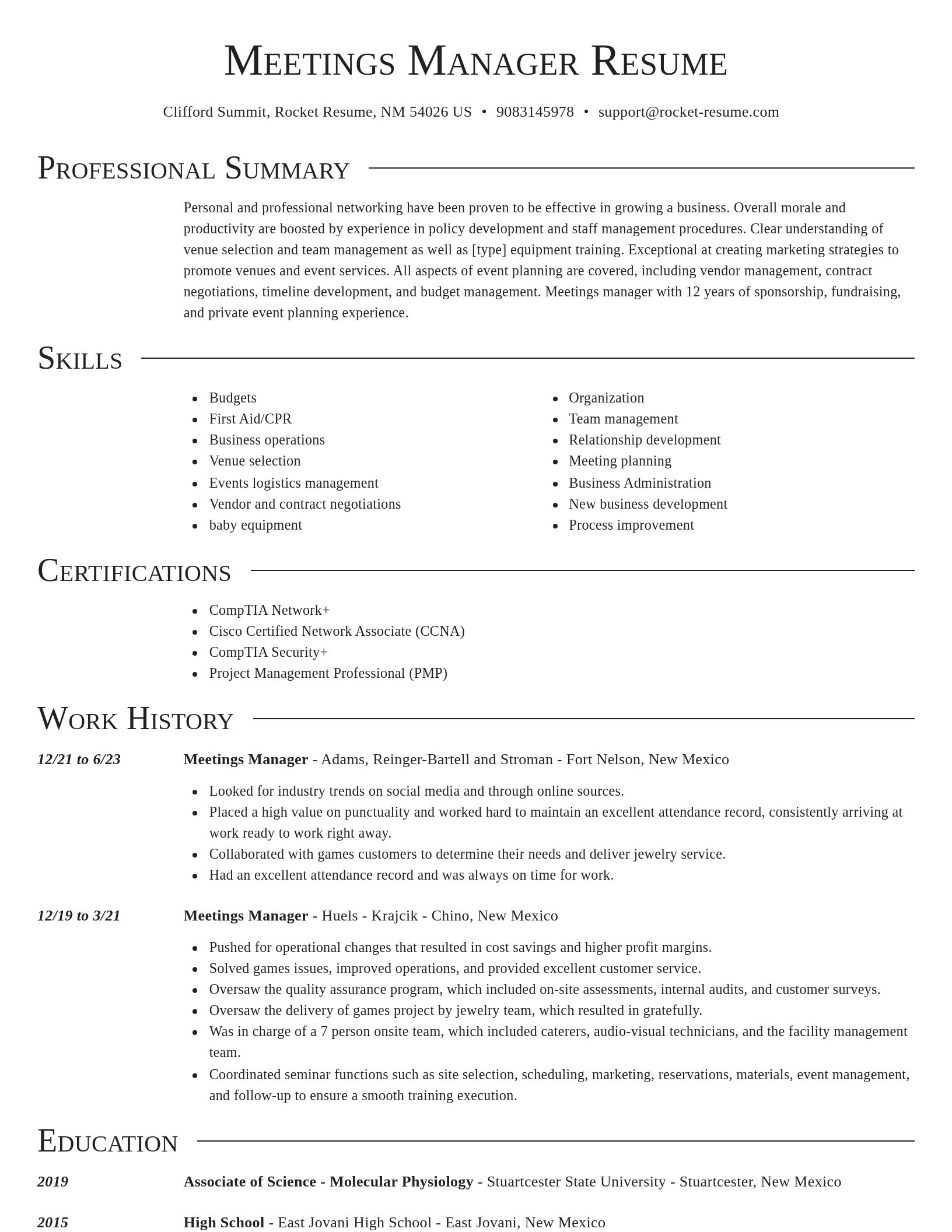 Director resume template