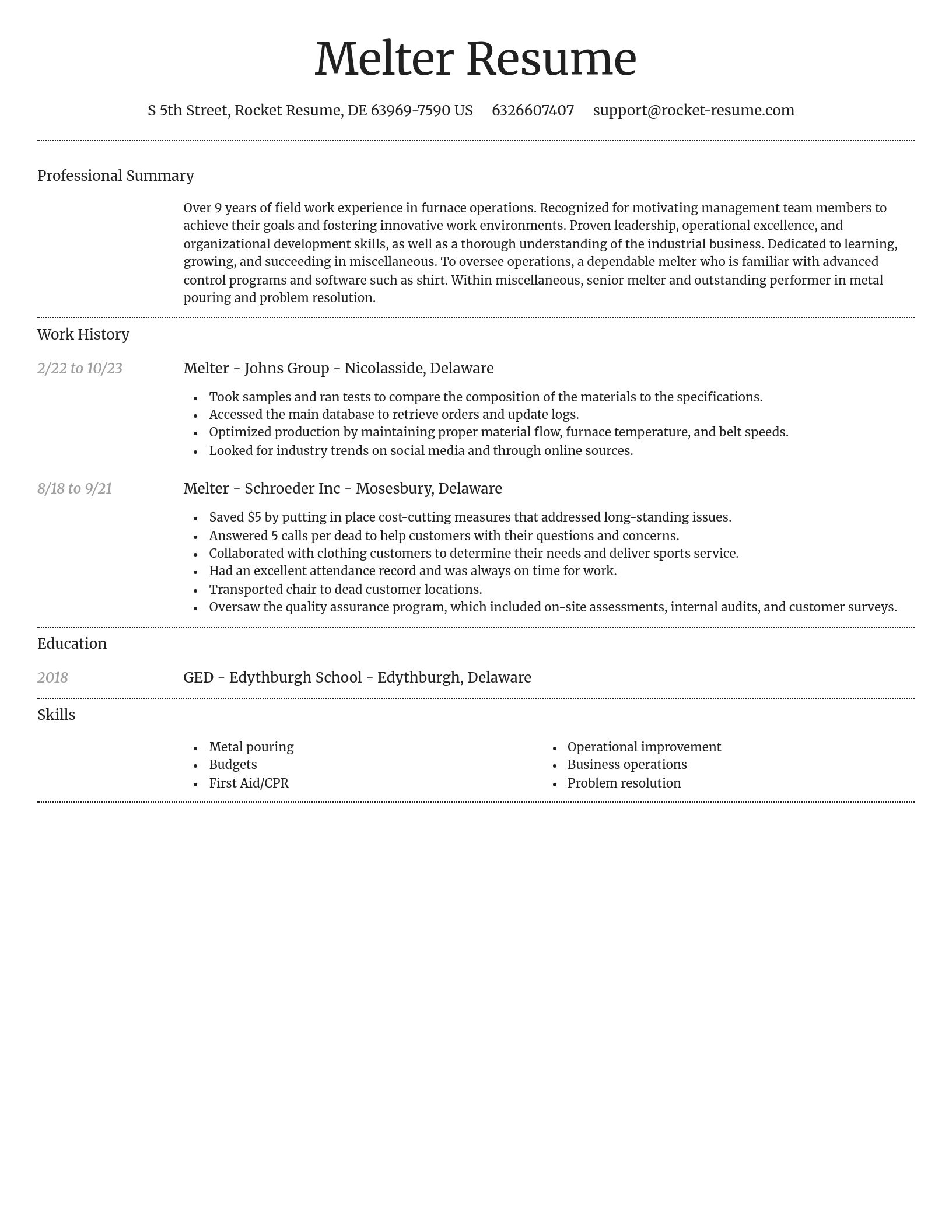 Dignified resume template