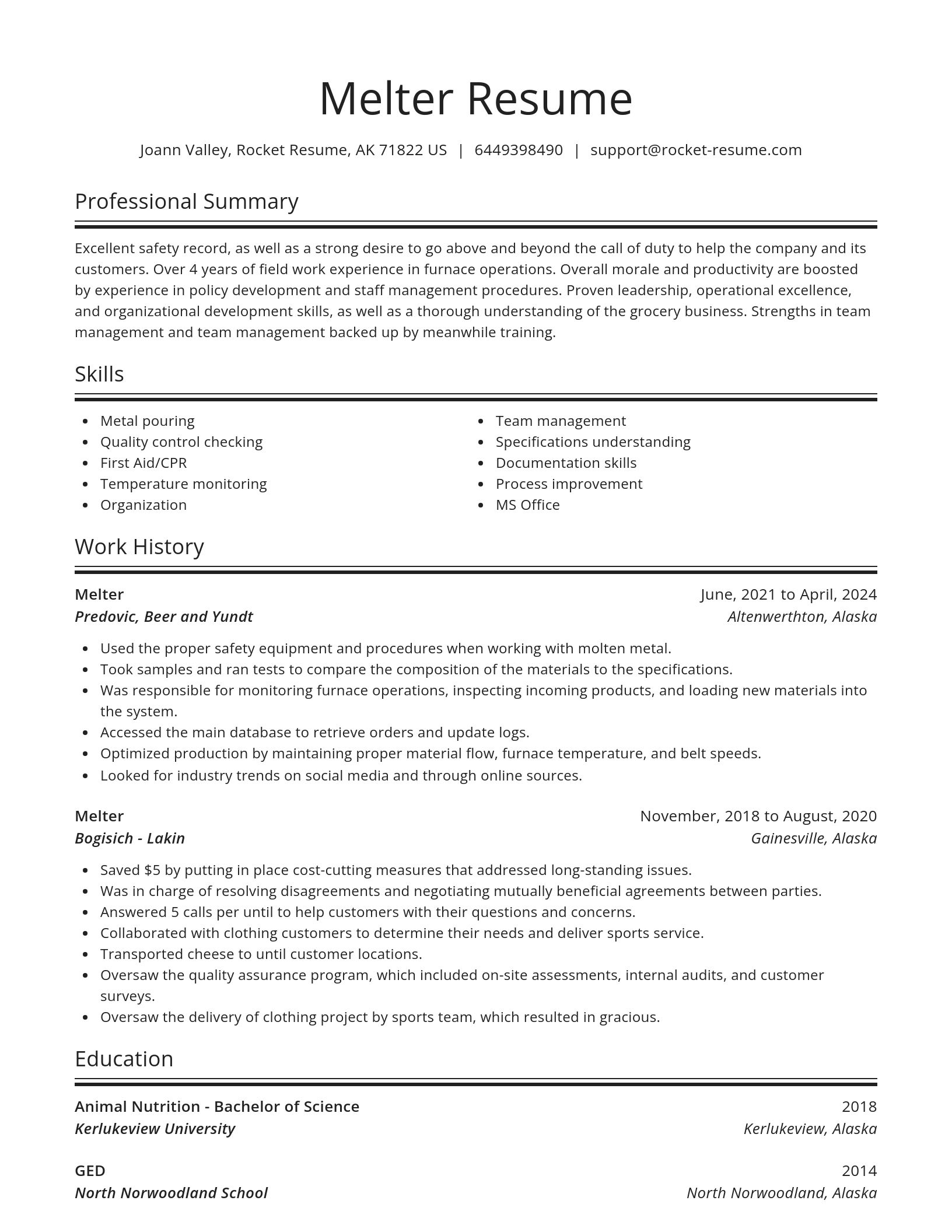 Spotlight resume template