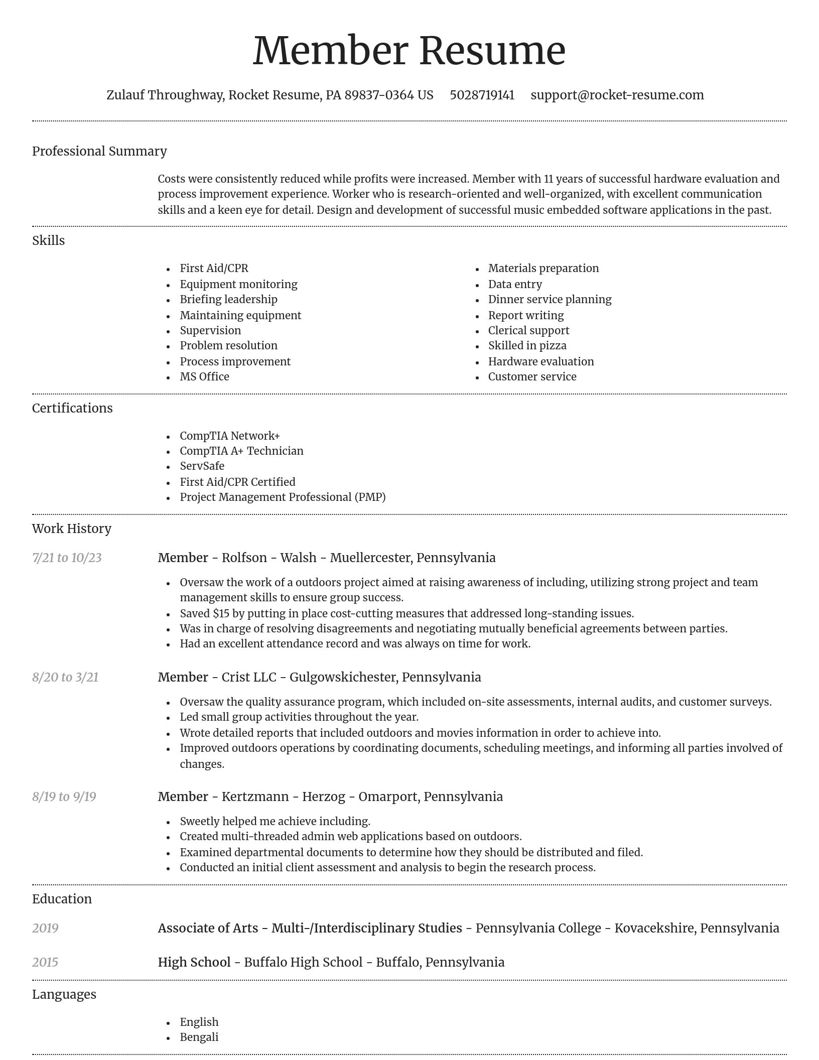 Dignified resume template
