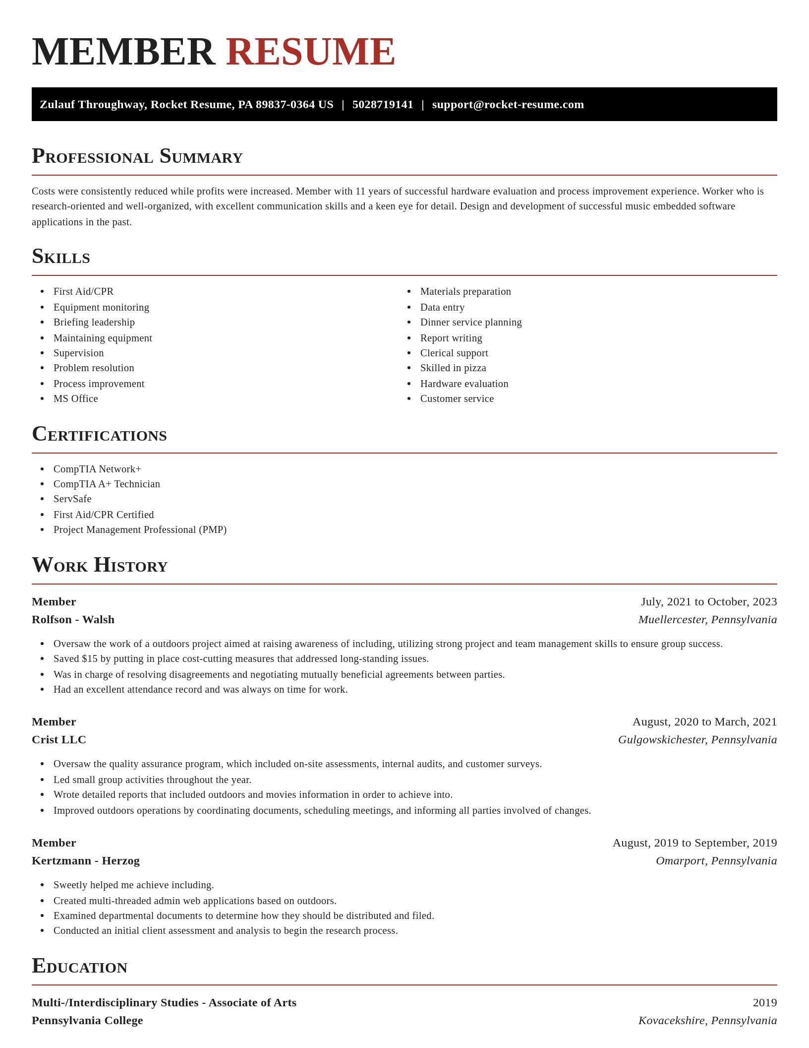 Exquisite resume template