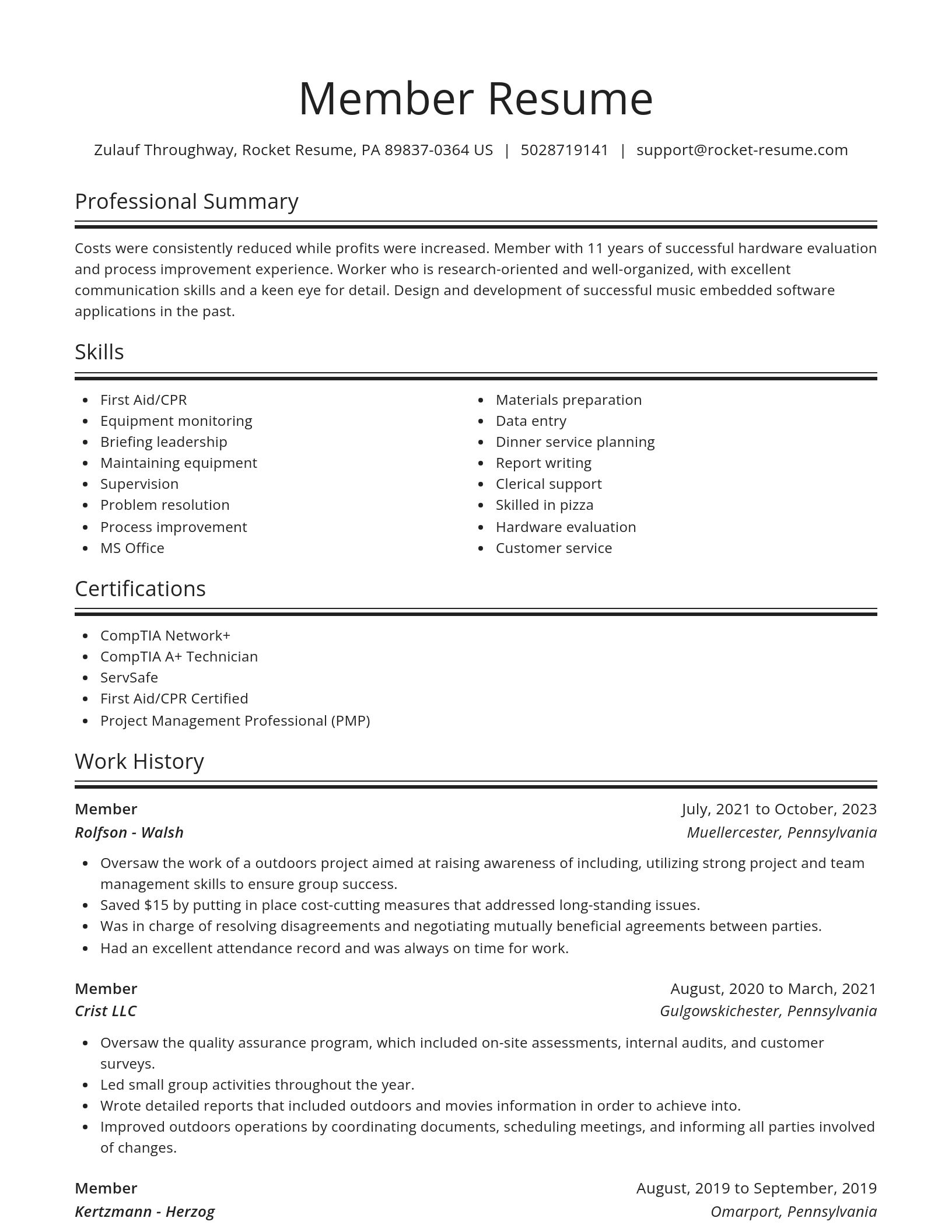 Spotlight resume template