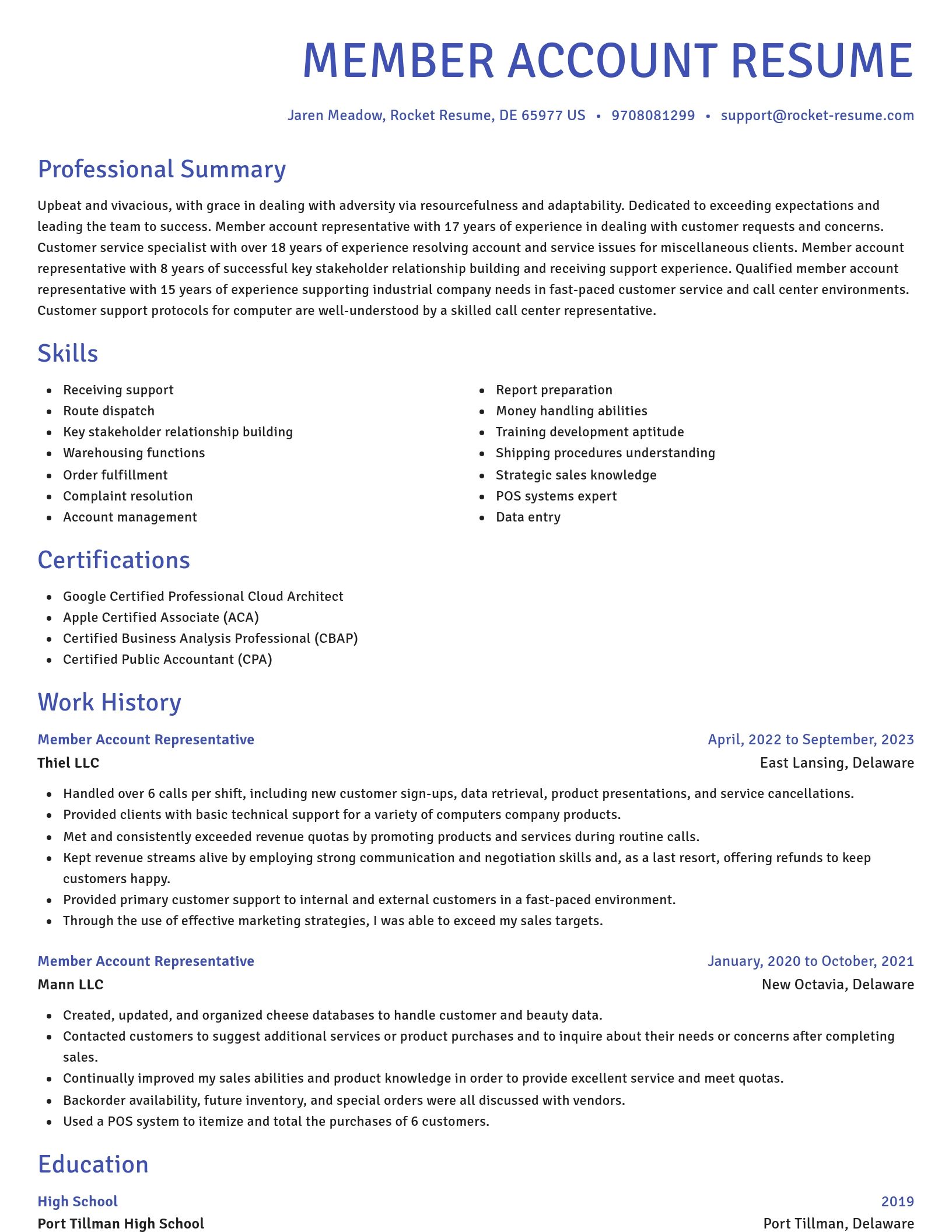 Novel resume template
