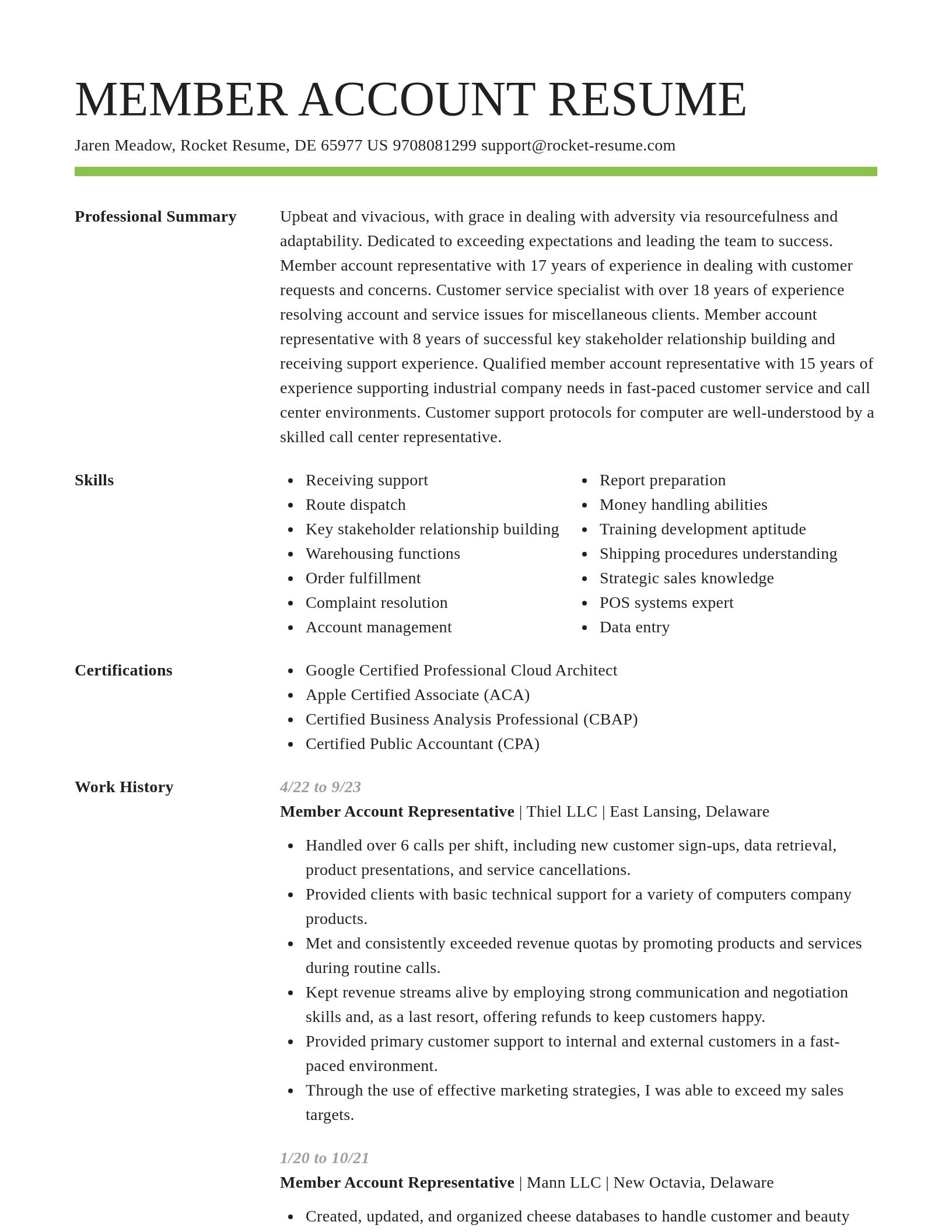 Smart resume template