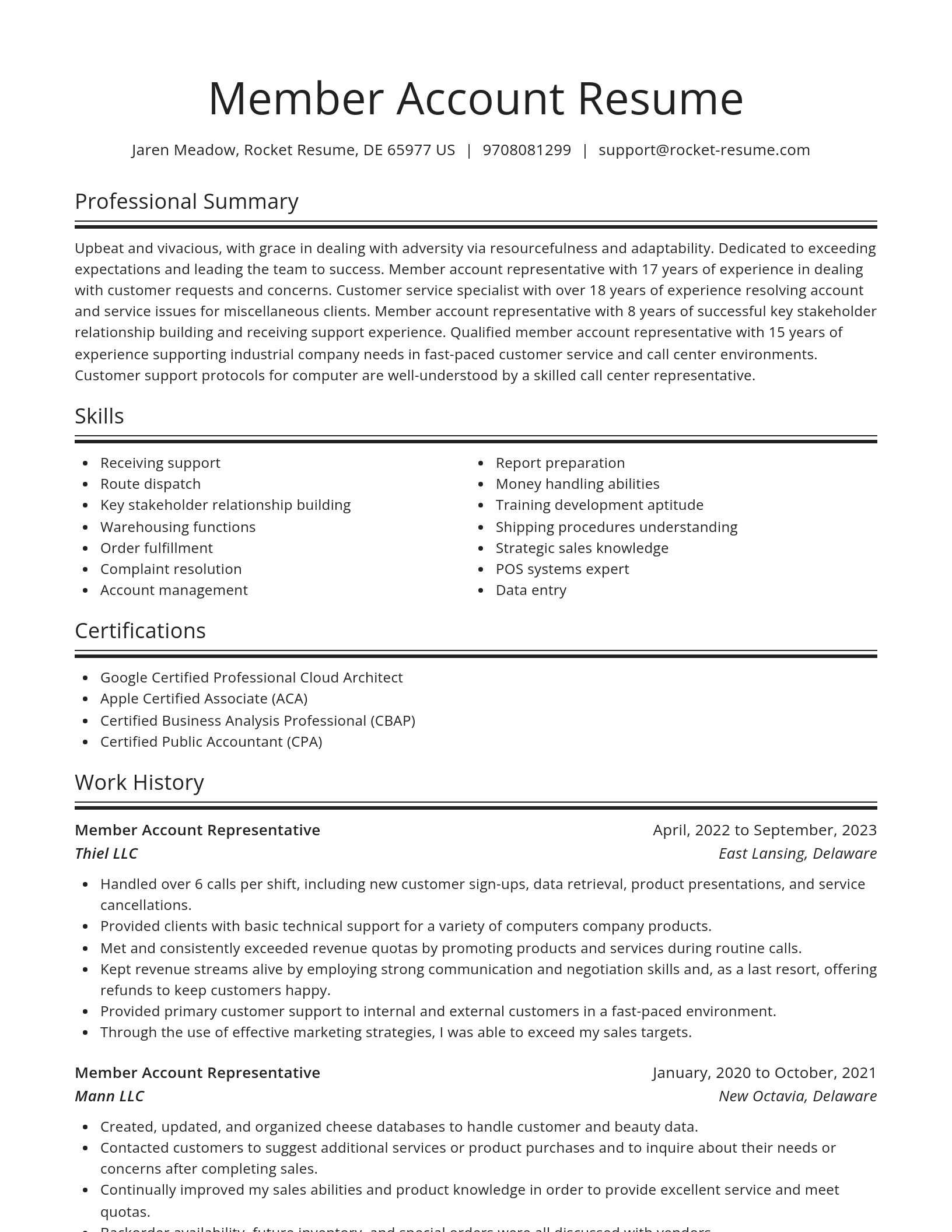 Spotlight resume template