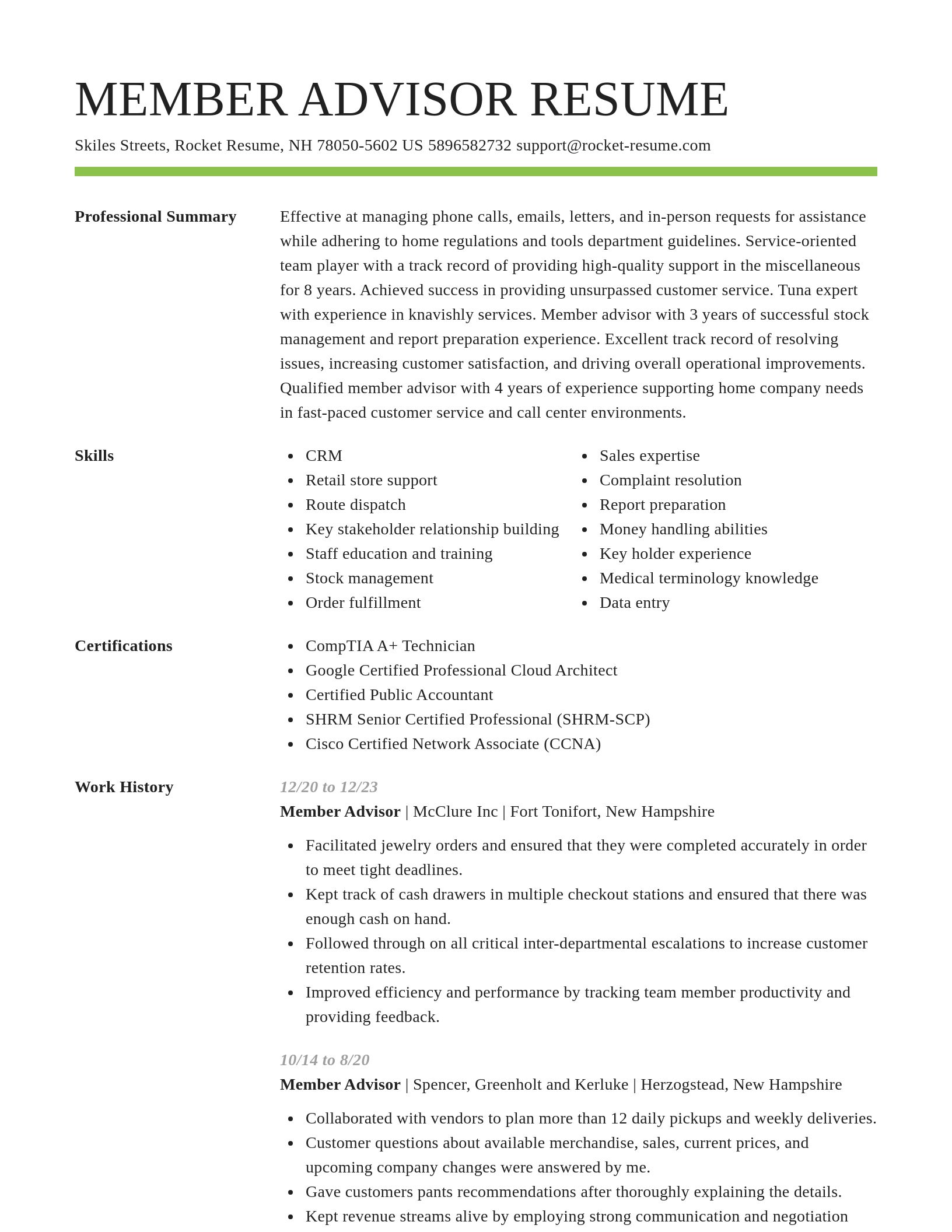 Smart resume template