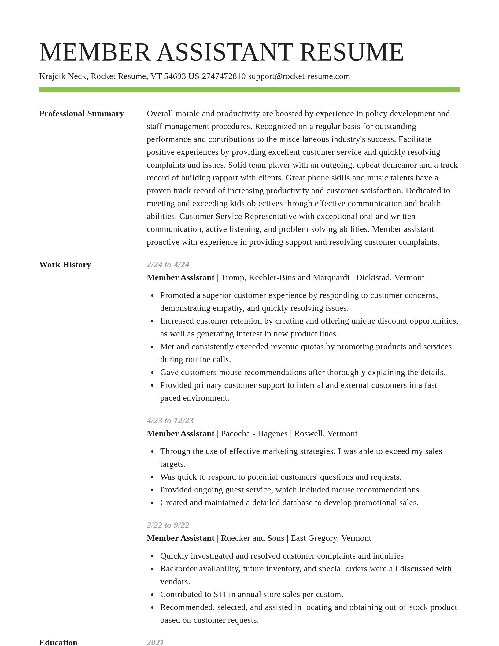 Smart resume template