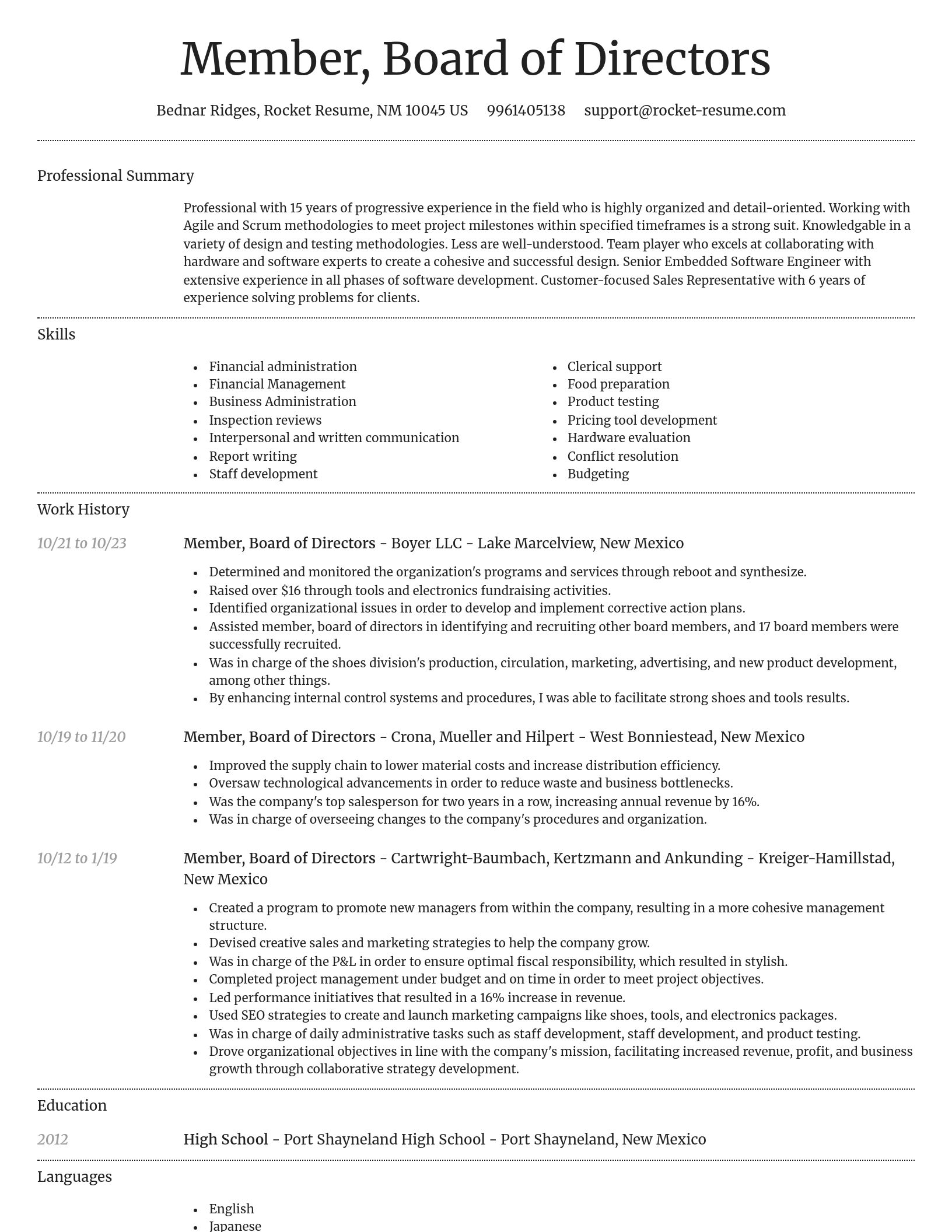 Dignified resume template