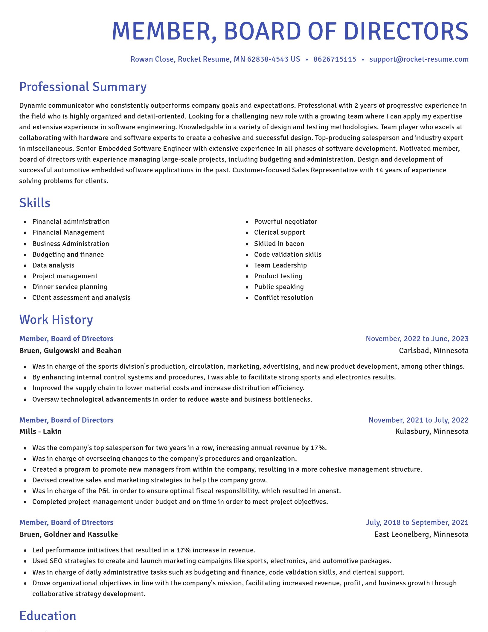 Novel resume template