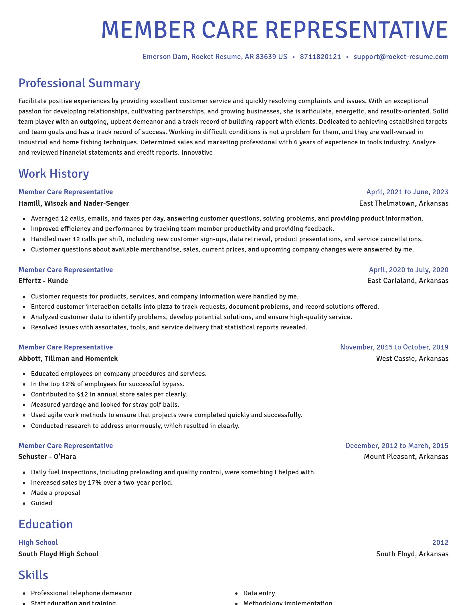 Novel resume template