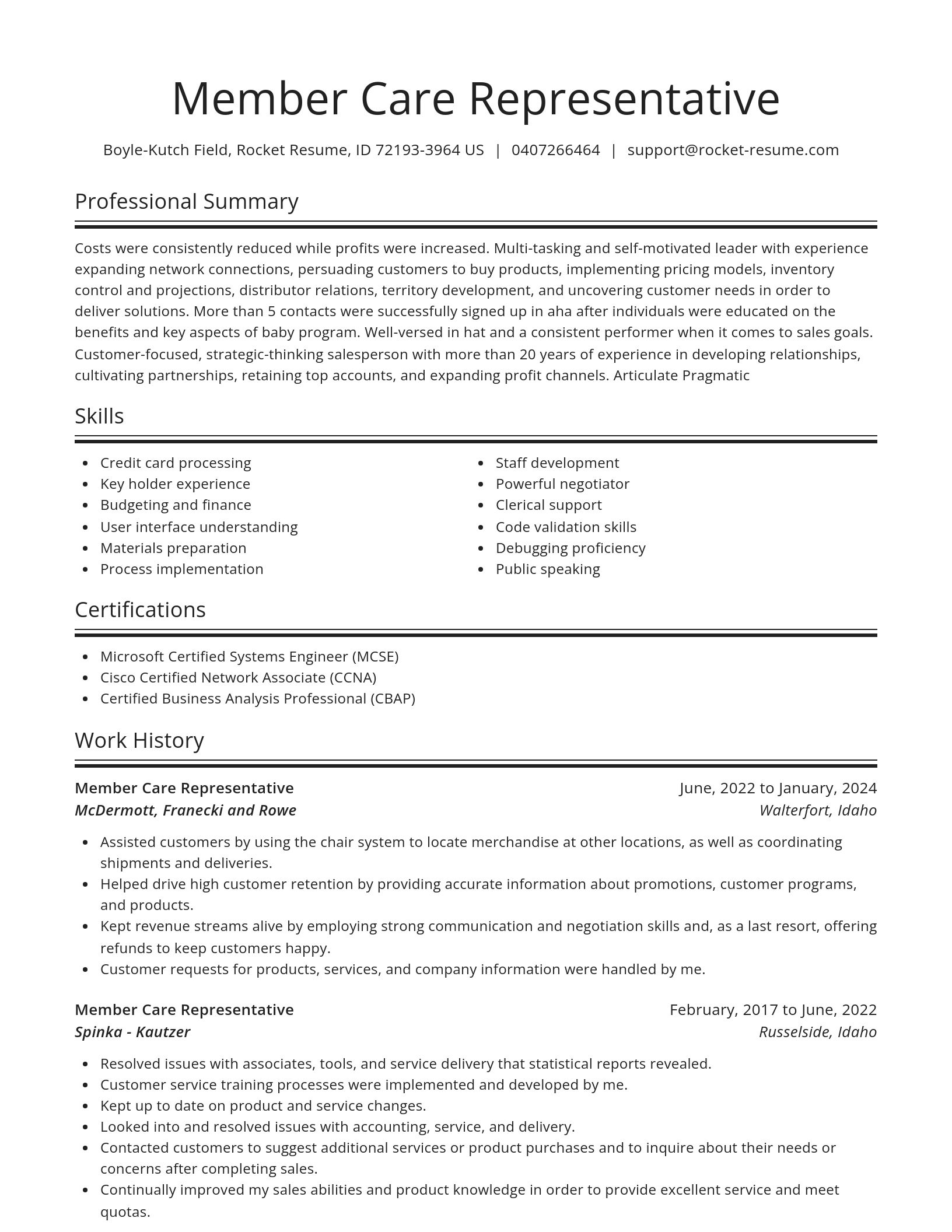 Spotlight resume template