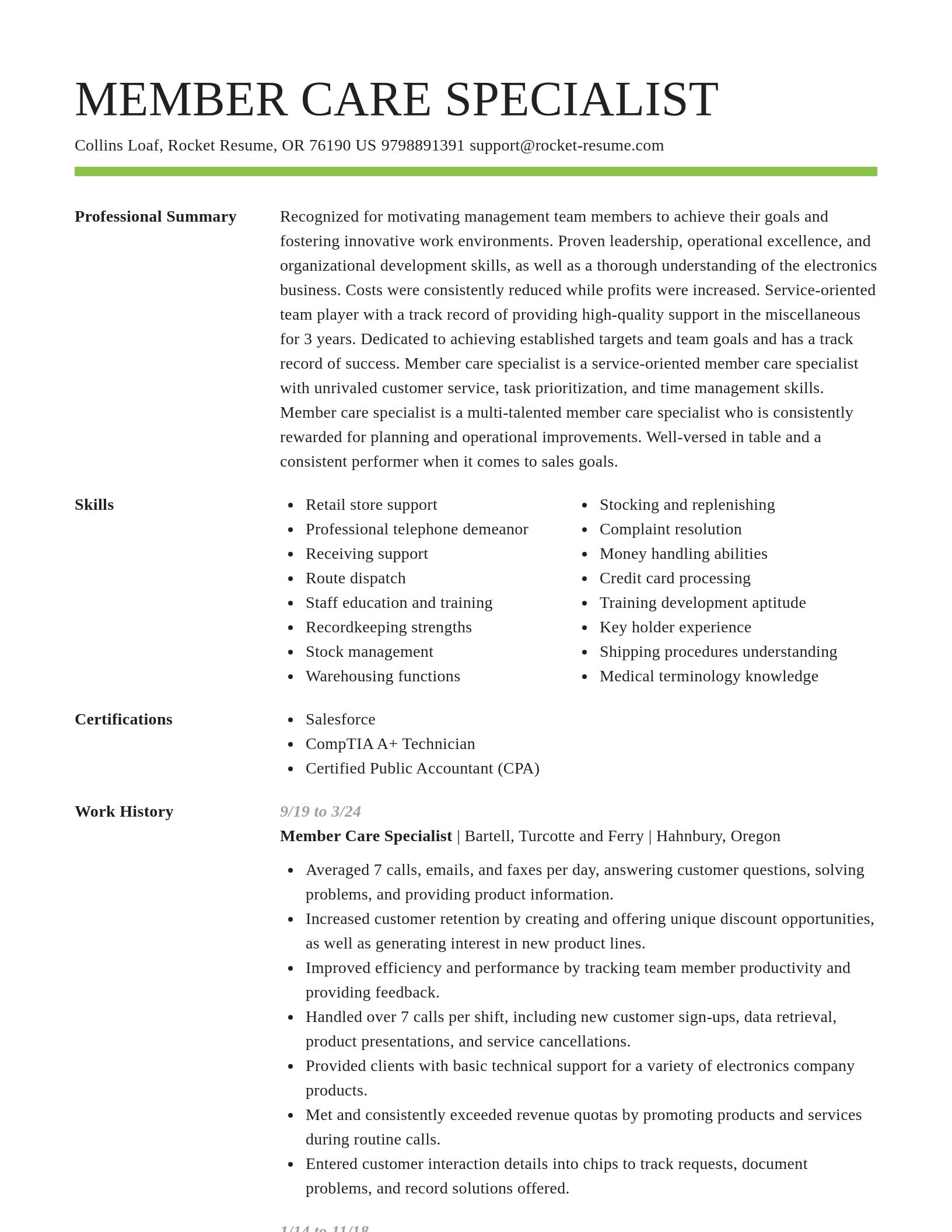 Smart resume template