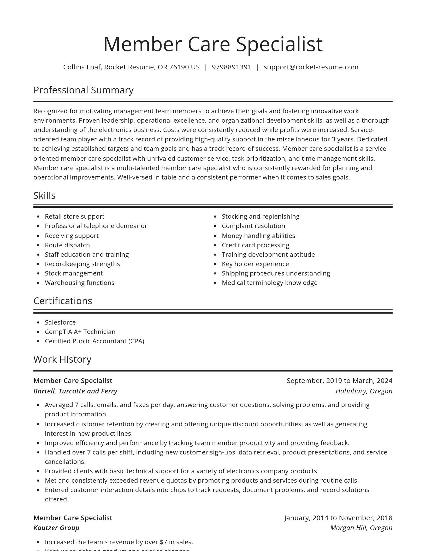 Spotlight resume template