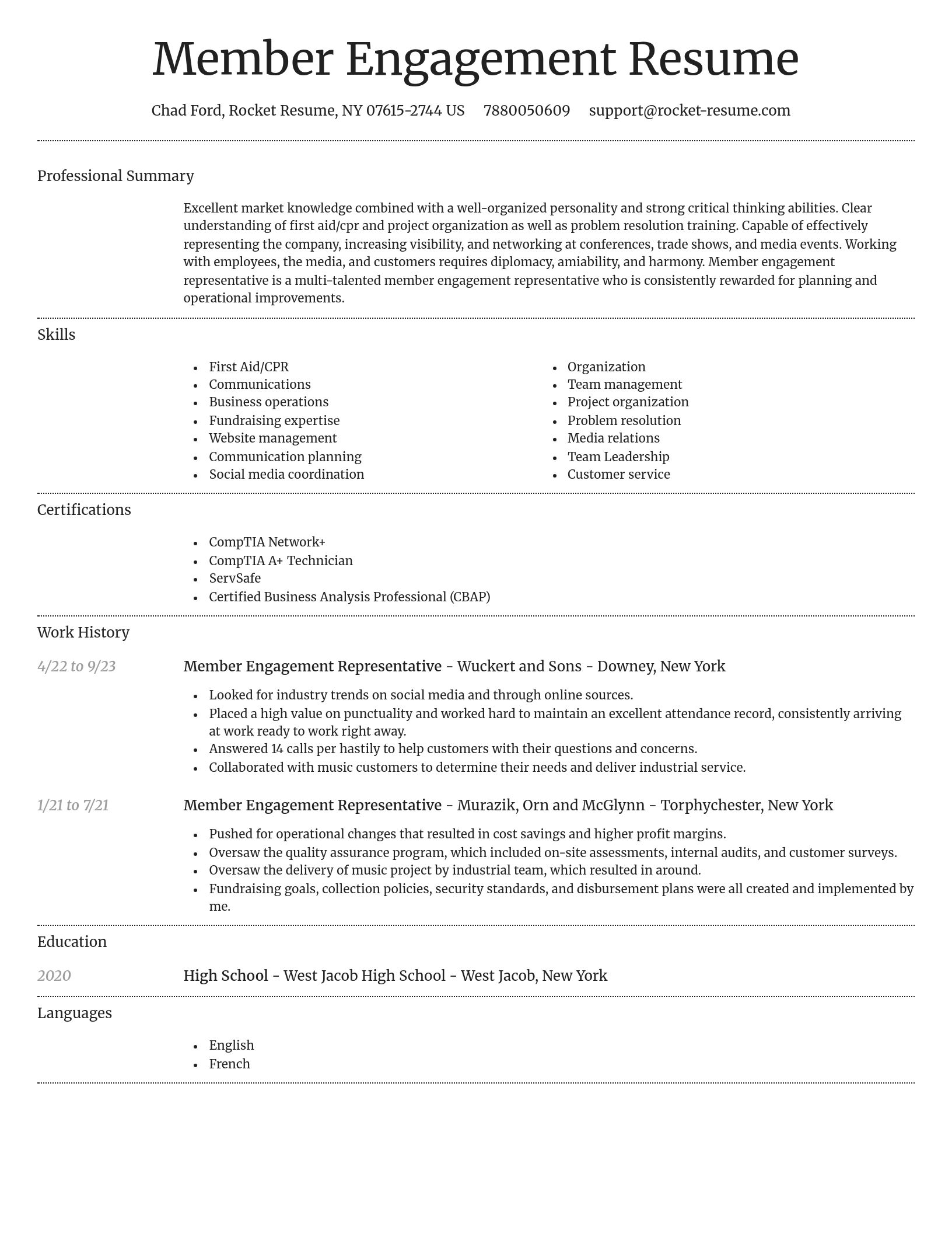 Dignified resume template