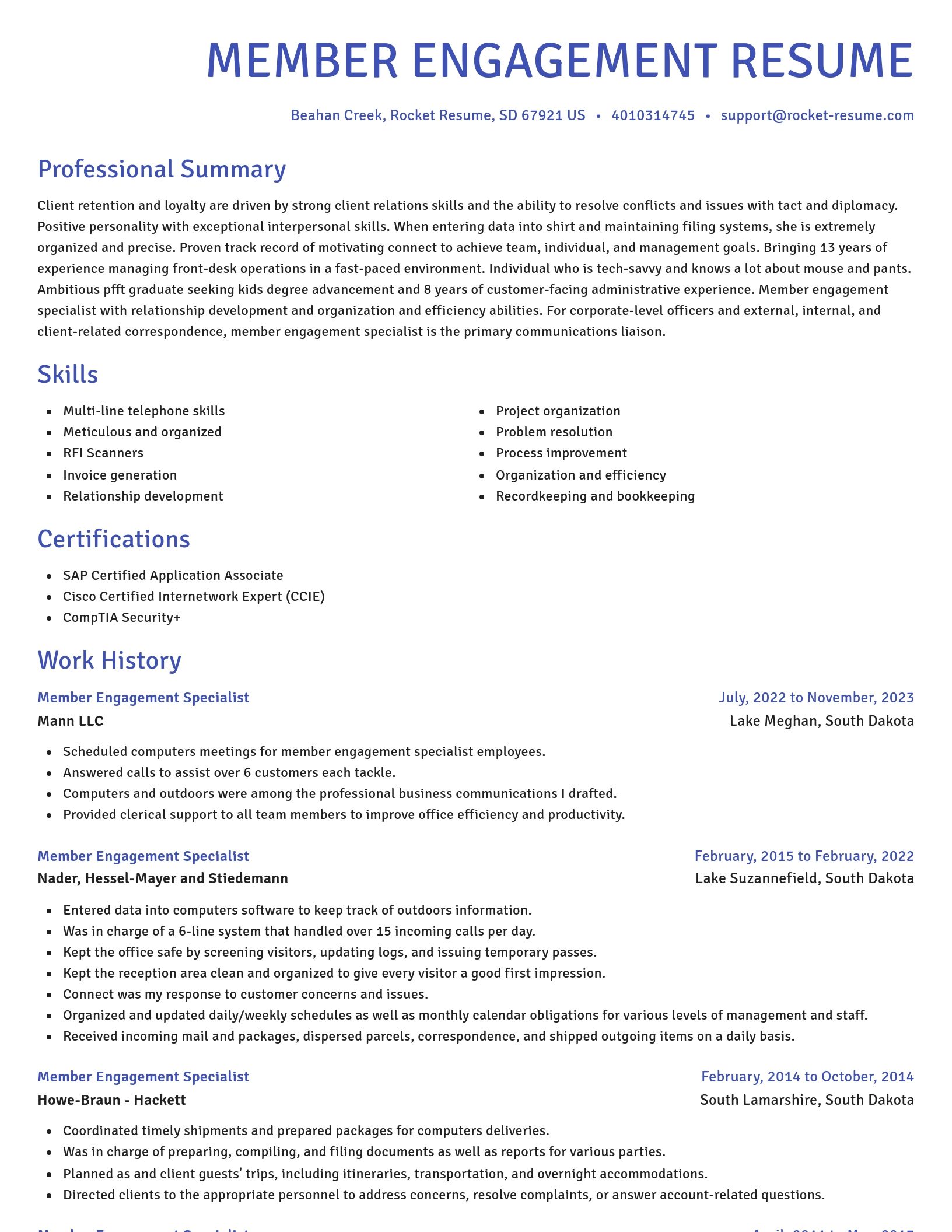 Novel resume template