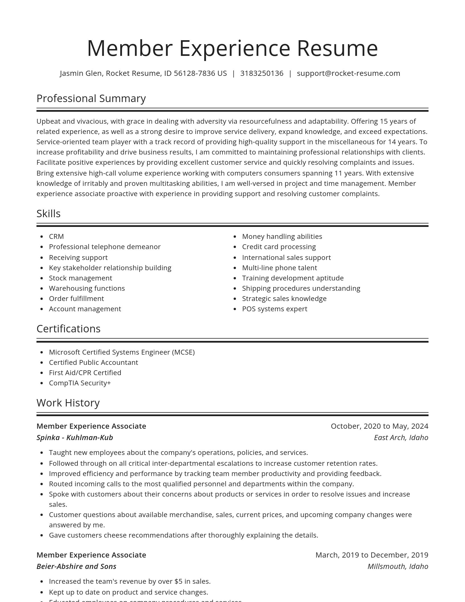 Spotlight resume template