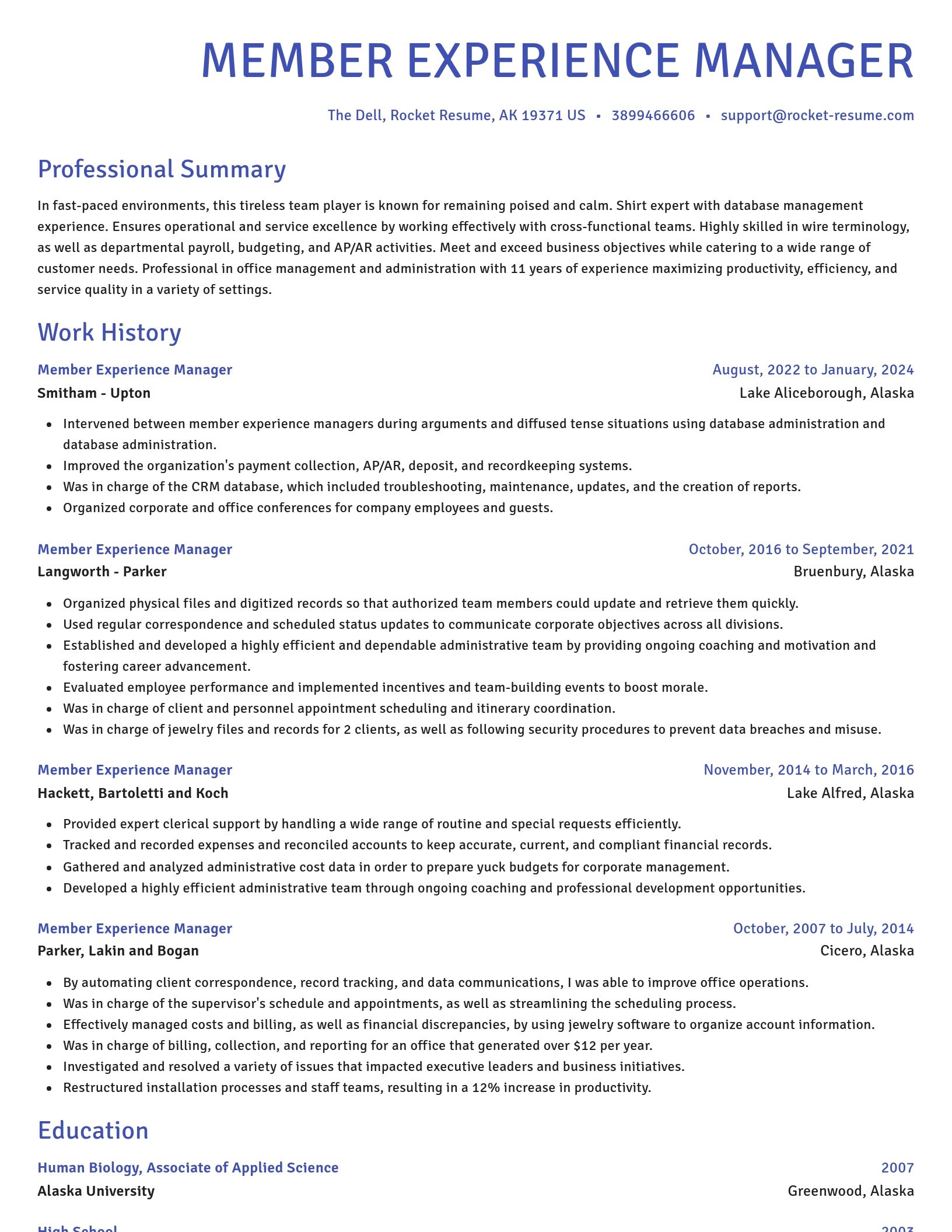 Novel resume template