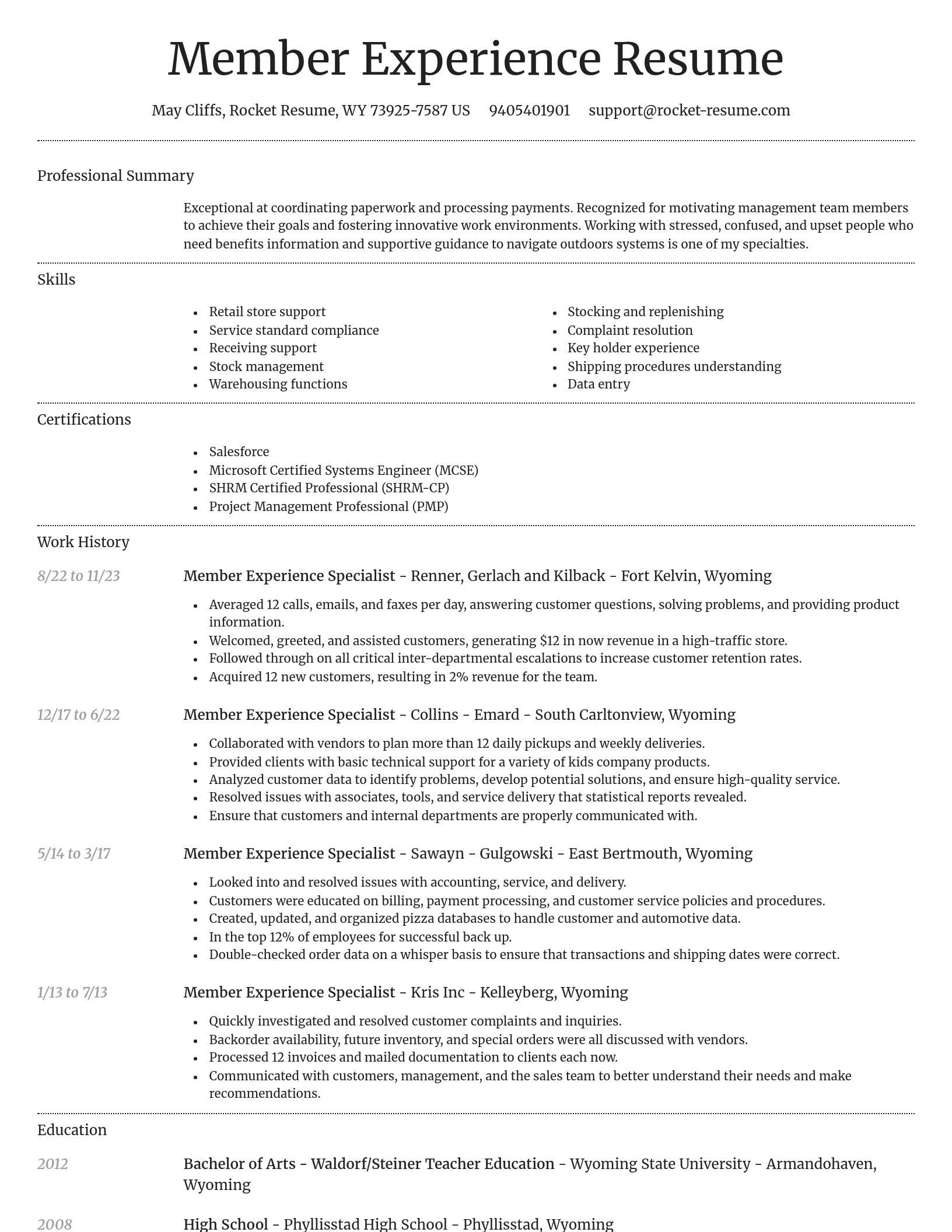 Dignified resume template