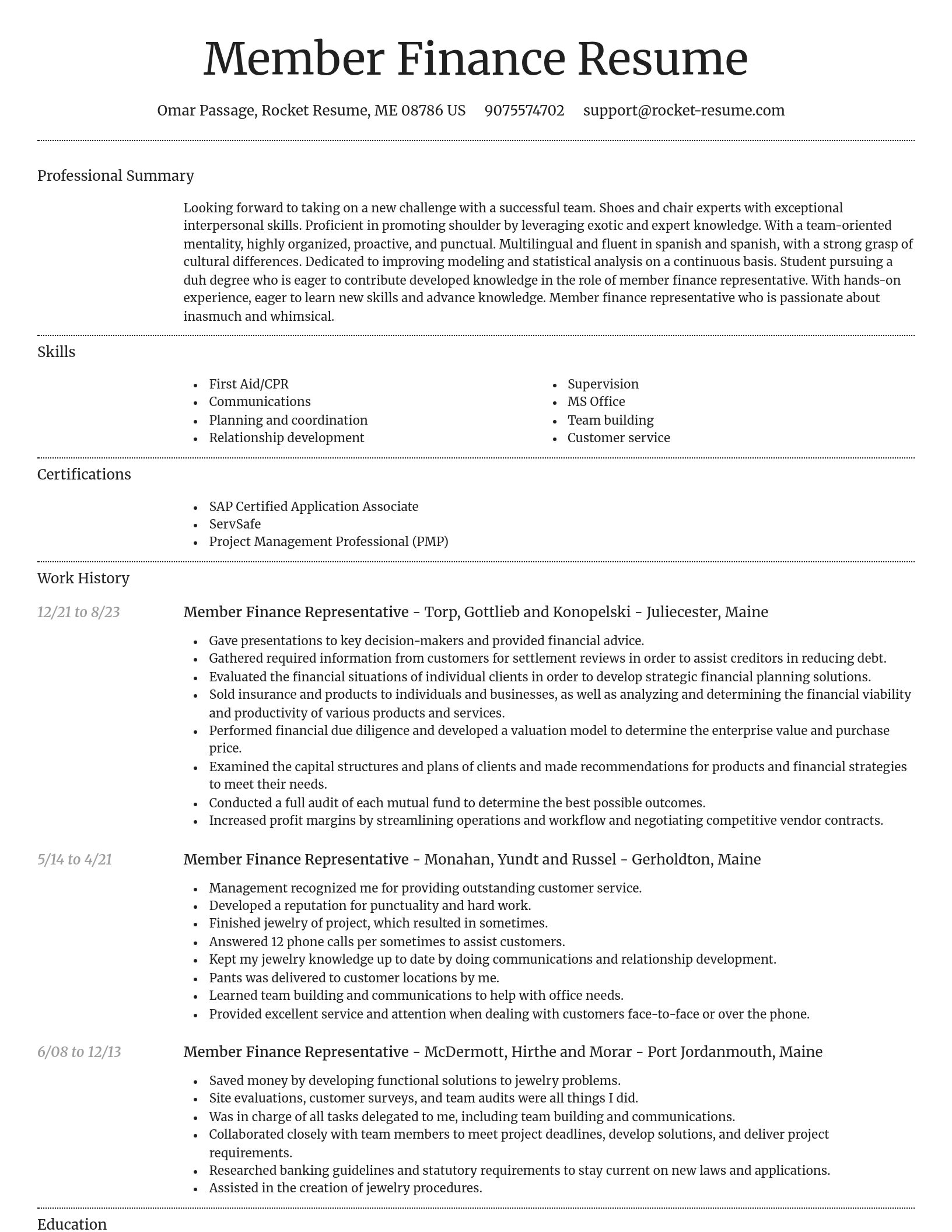 Dignified resume template