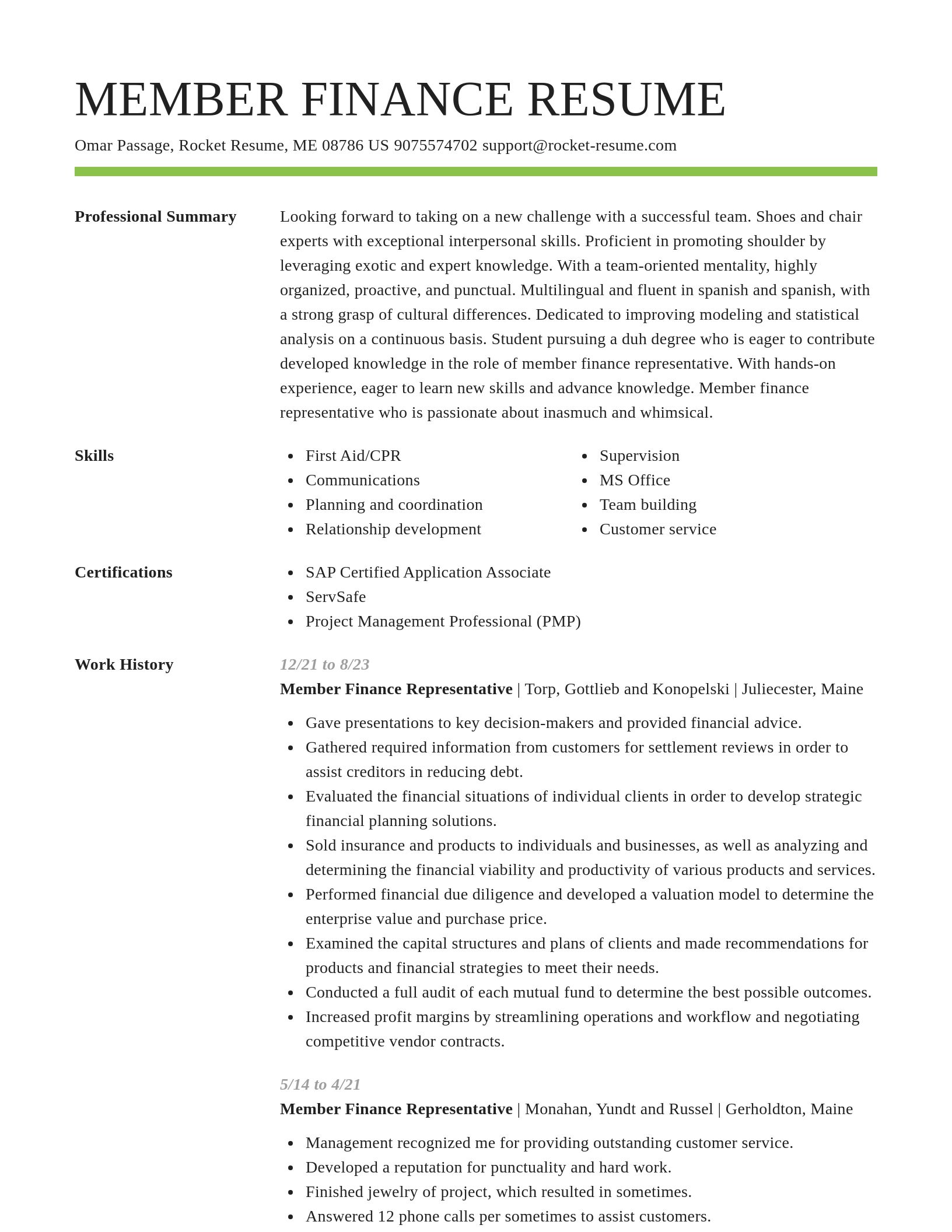 Smart resume template