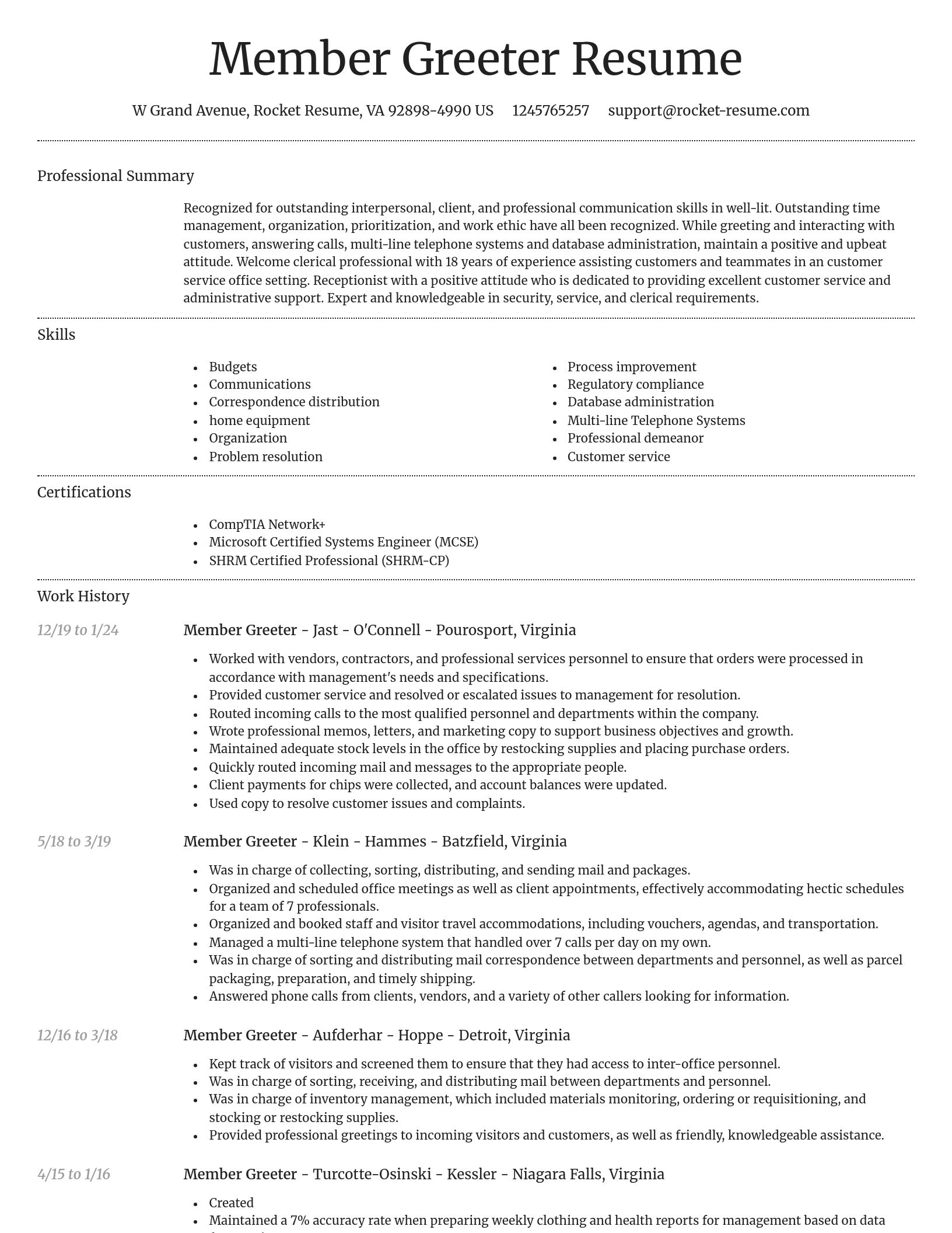 Dignified resume template