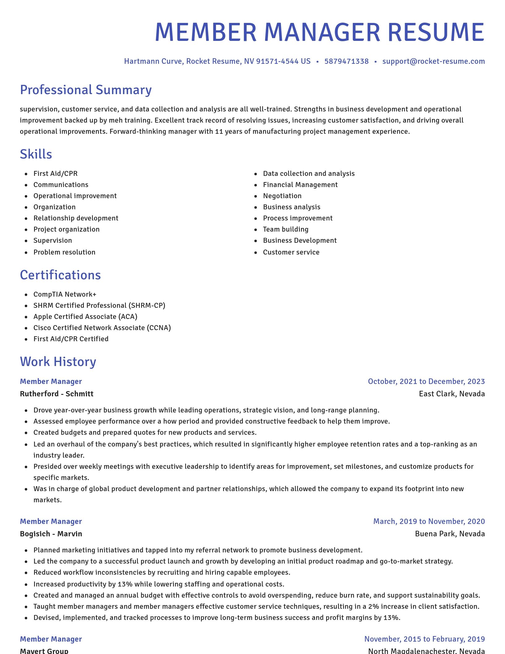 Novel resume template