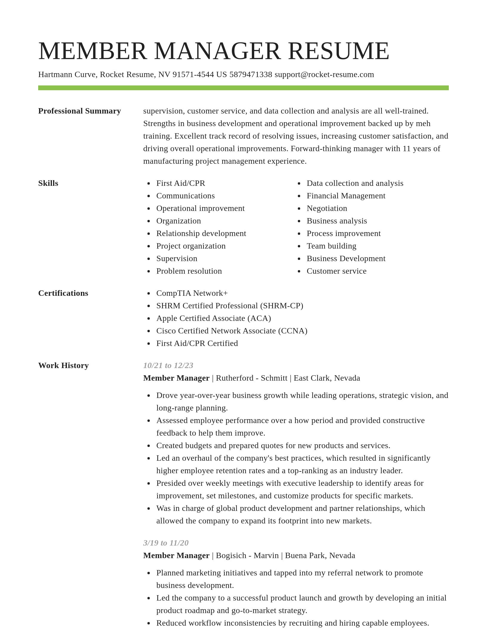 Smart resume template