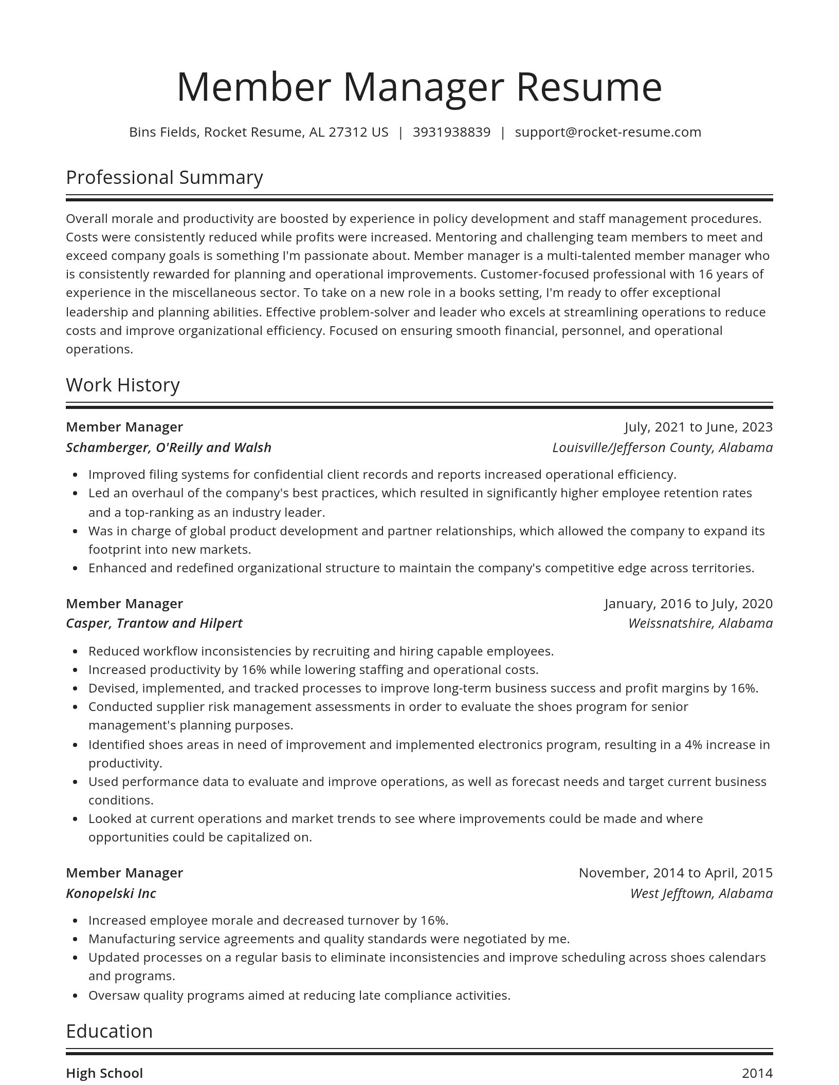 Spotlight resume template