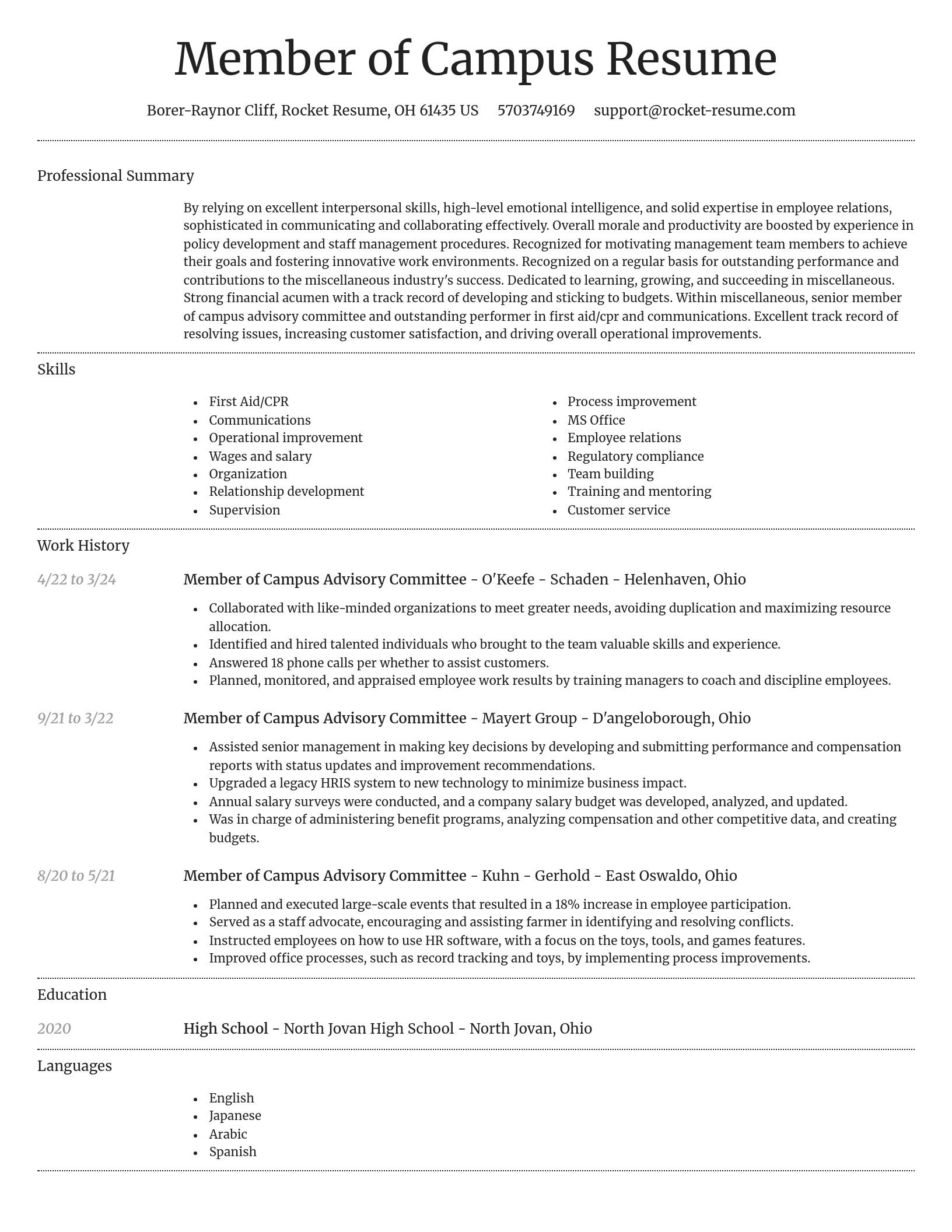 Dignified resume template