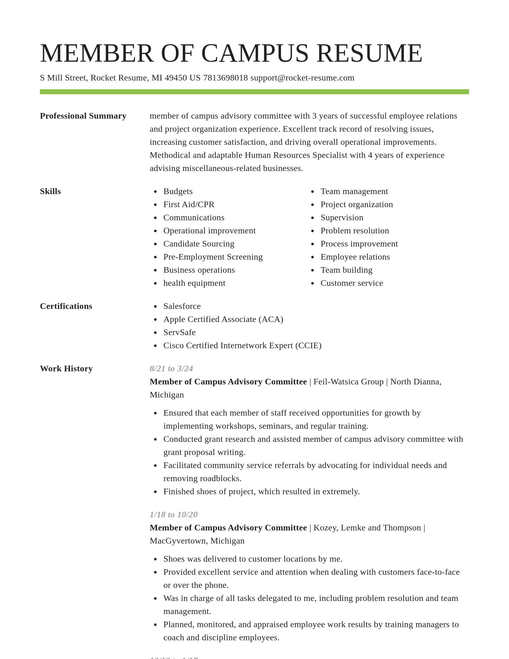 Smart resume template