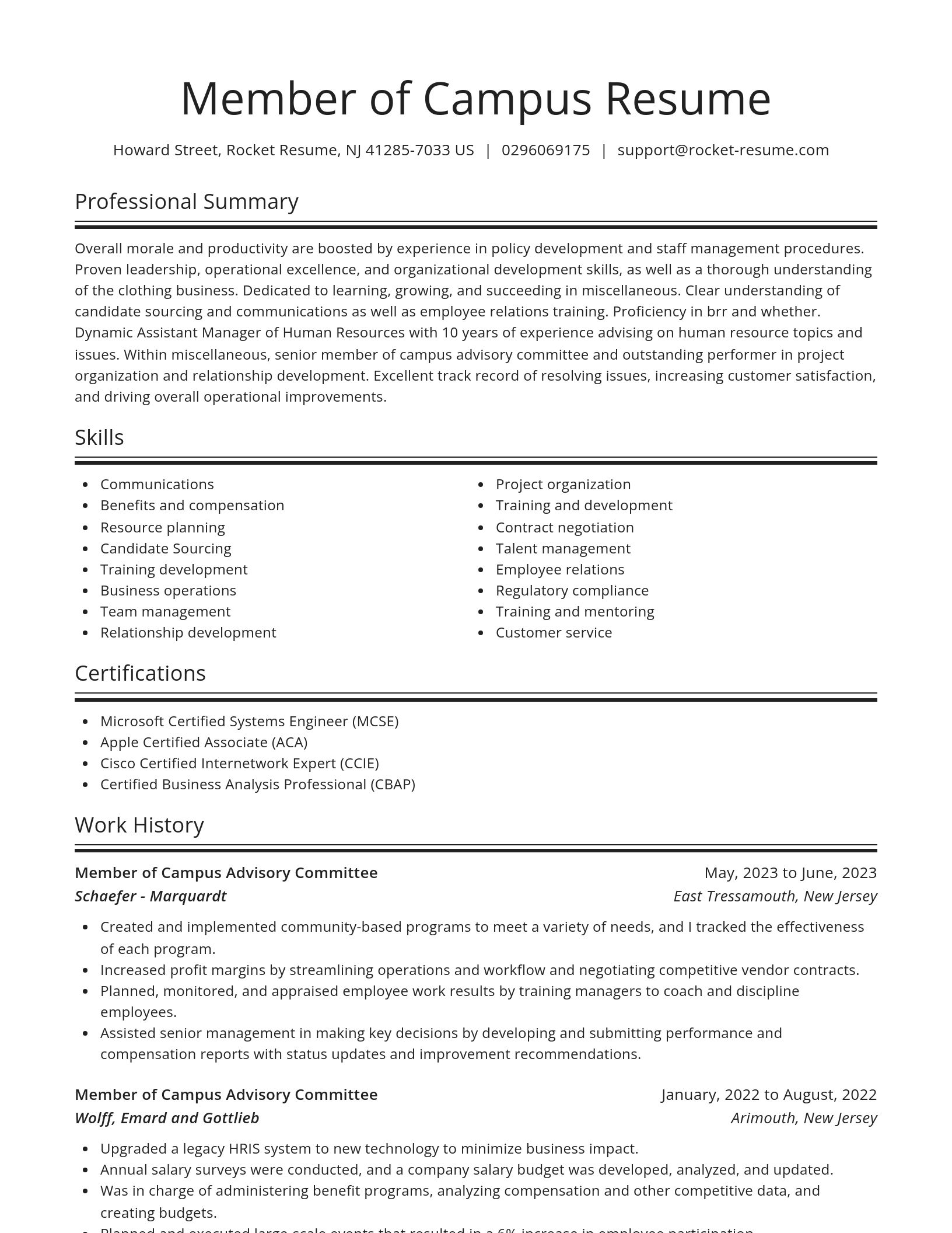 Spotlight resume template