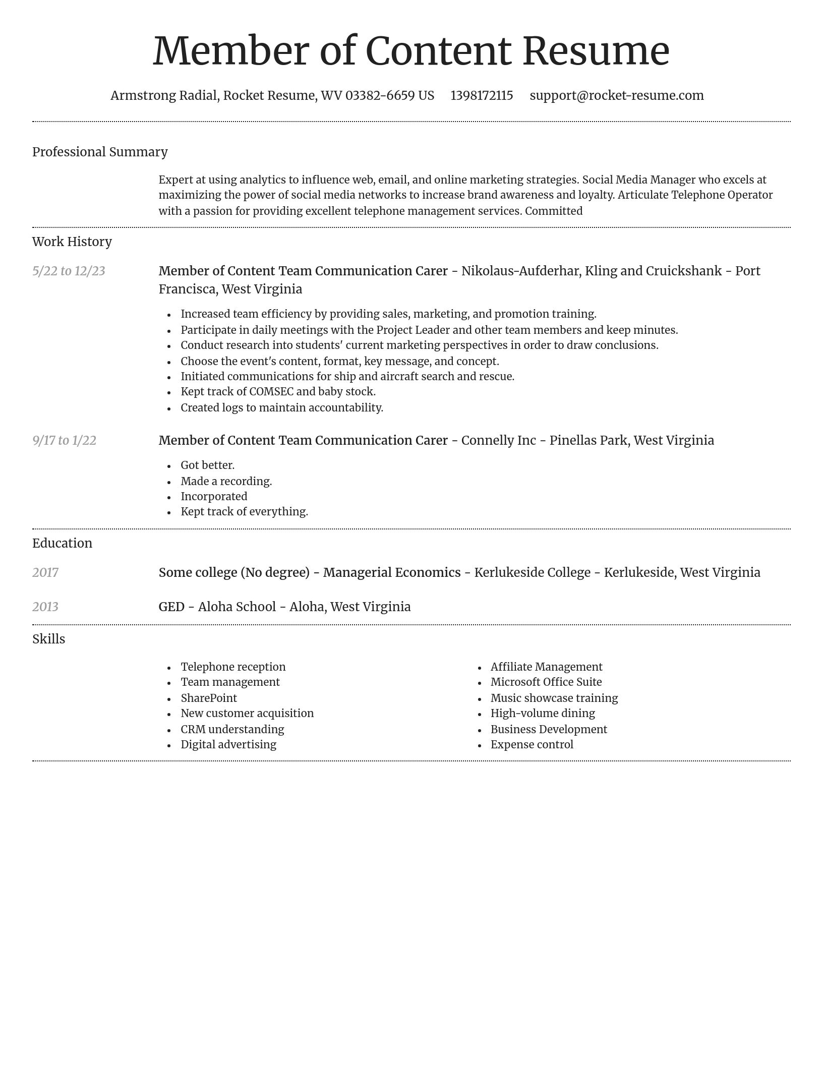 Dignified resume template