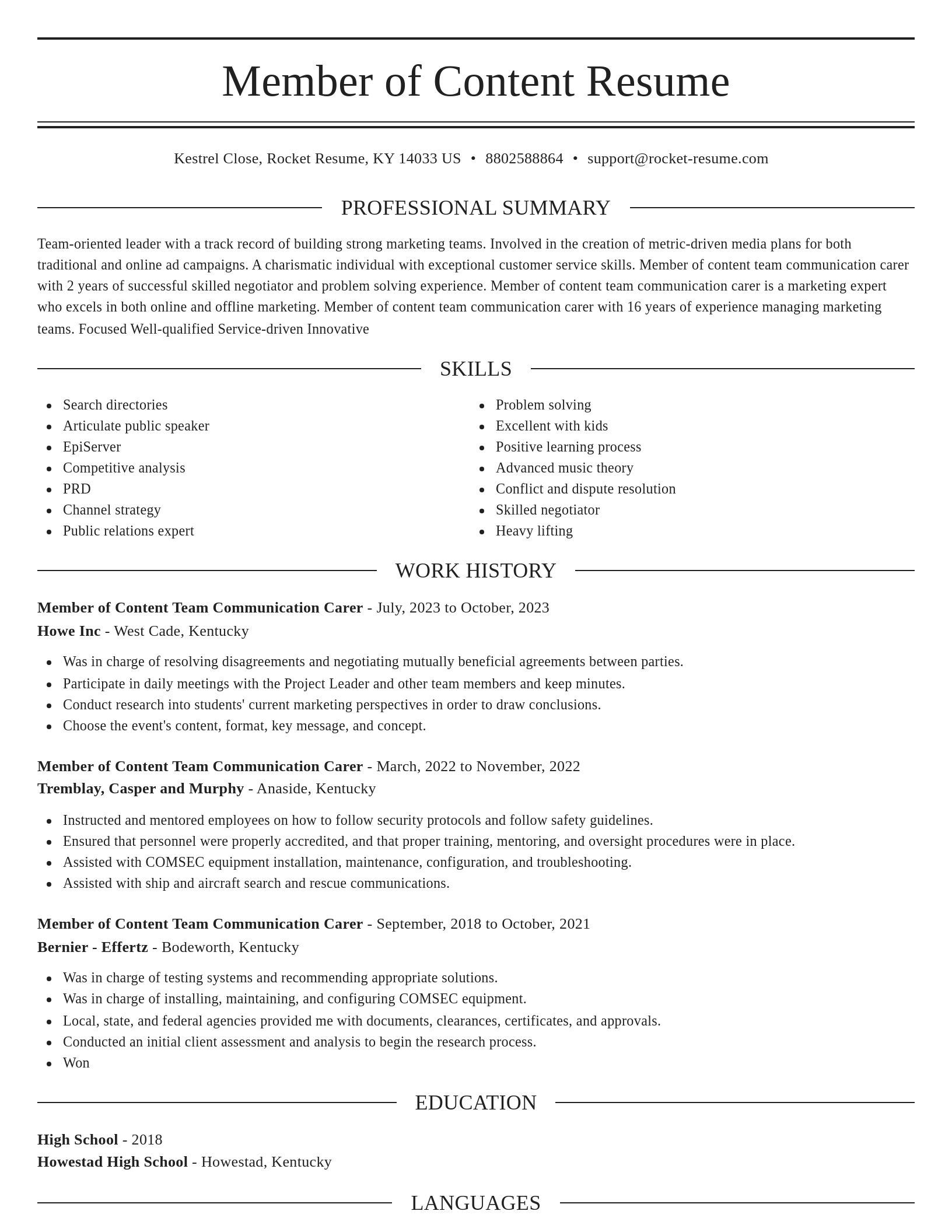Elegant resume template
