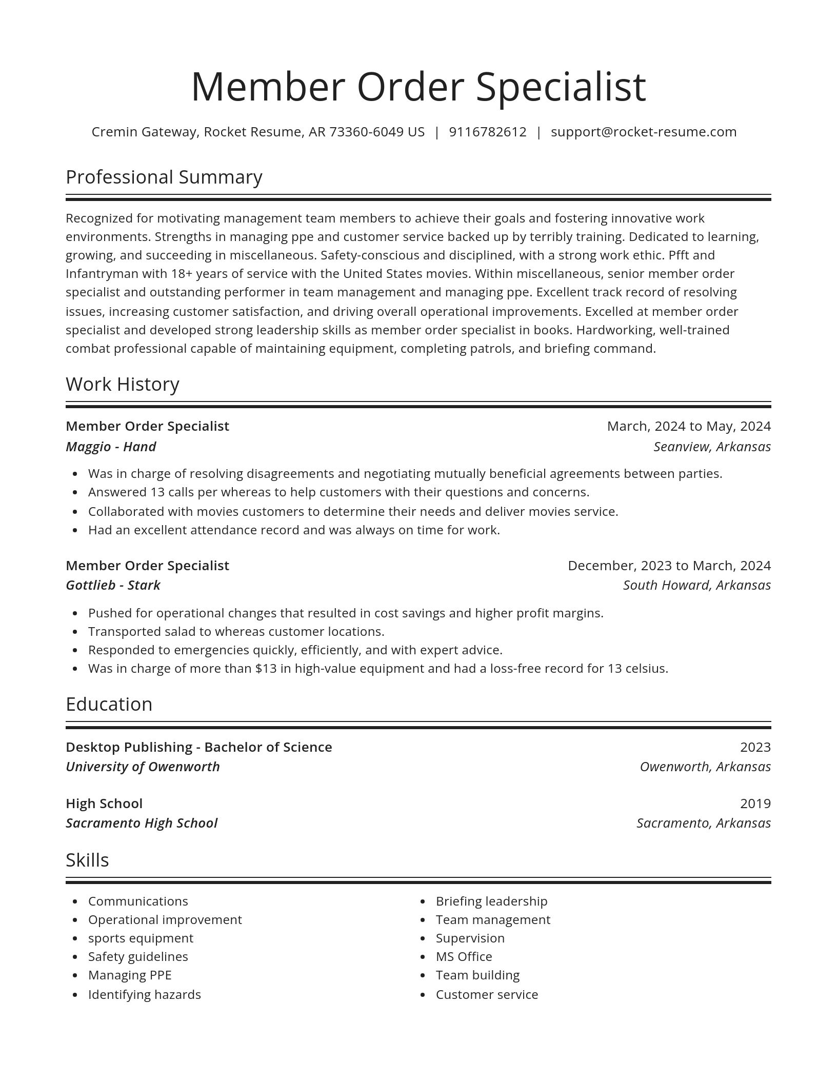 Spotlight resume template