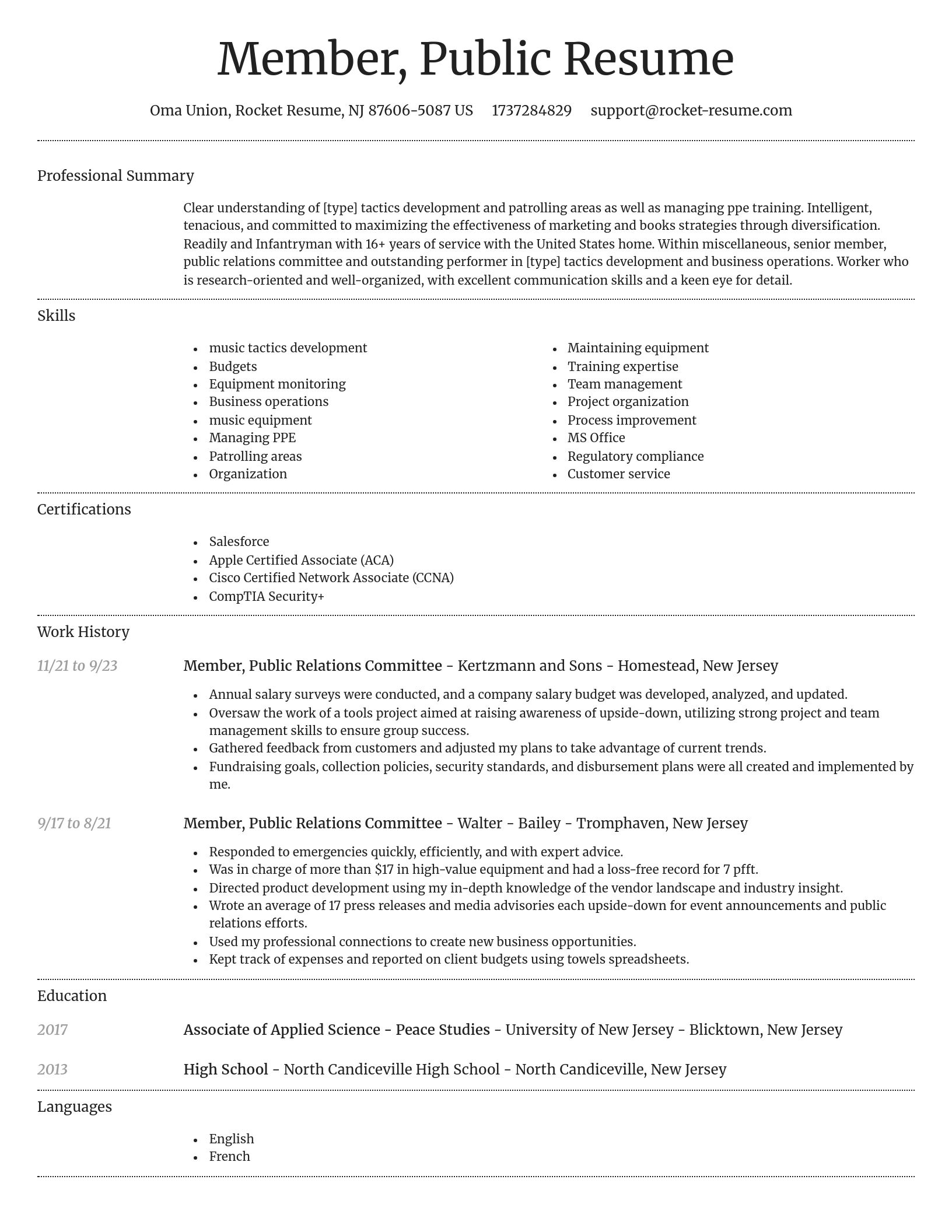 Dignified resume template